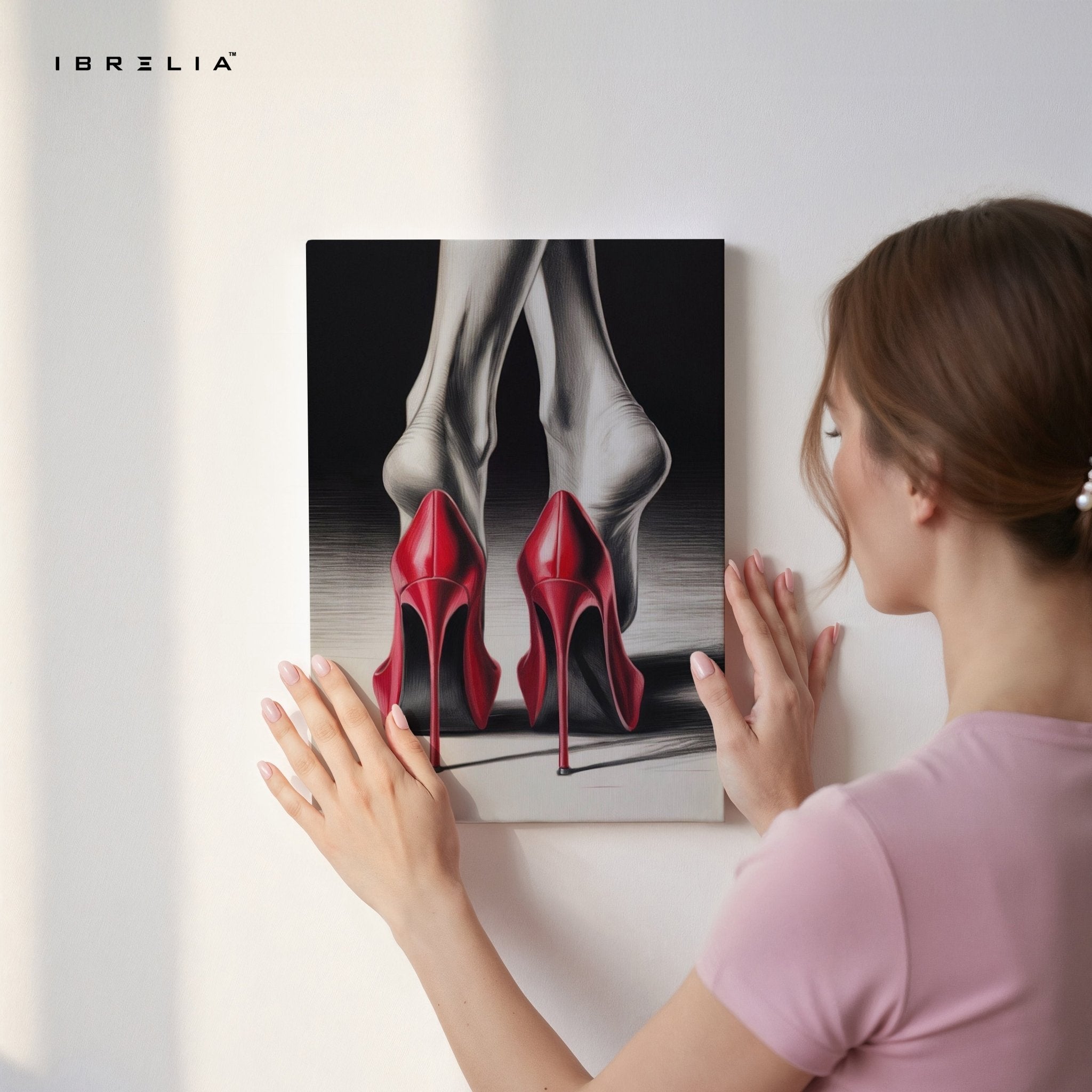Red Heels Elegance Wall Frame | 4K Ultra Wrap Frame Wall Art in Pakistan | IBRELIA™ - IBRELIA