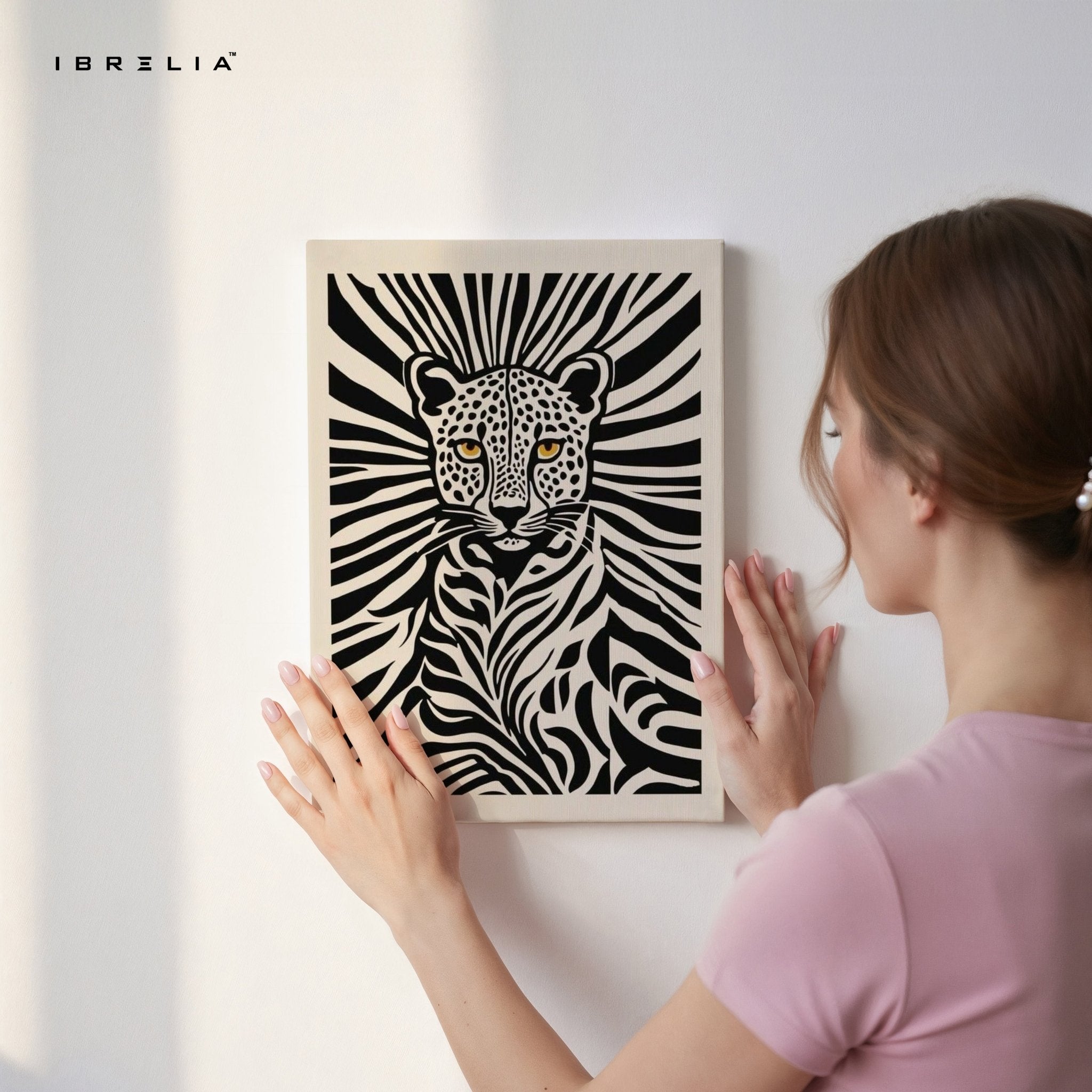 Monochrome Jungle Leopard Wall Frame | 4K Ultra Wrap Frame Wall Art in Pakistan | IBRELIA™ - IBRELIA