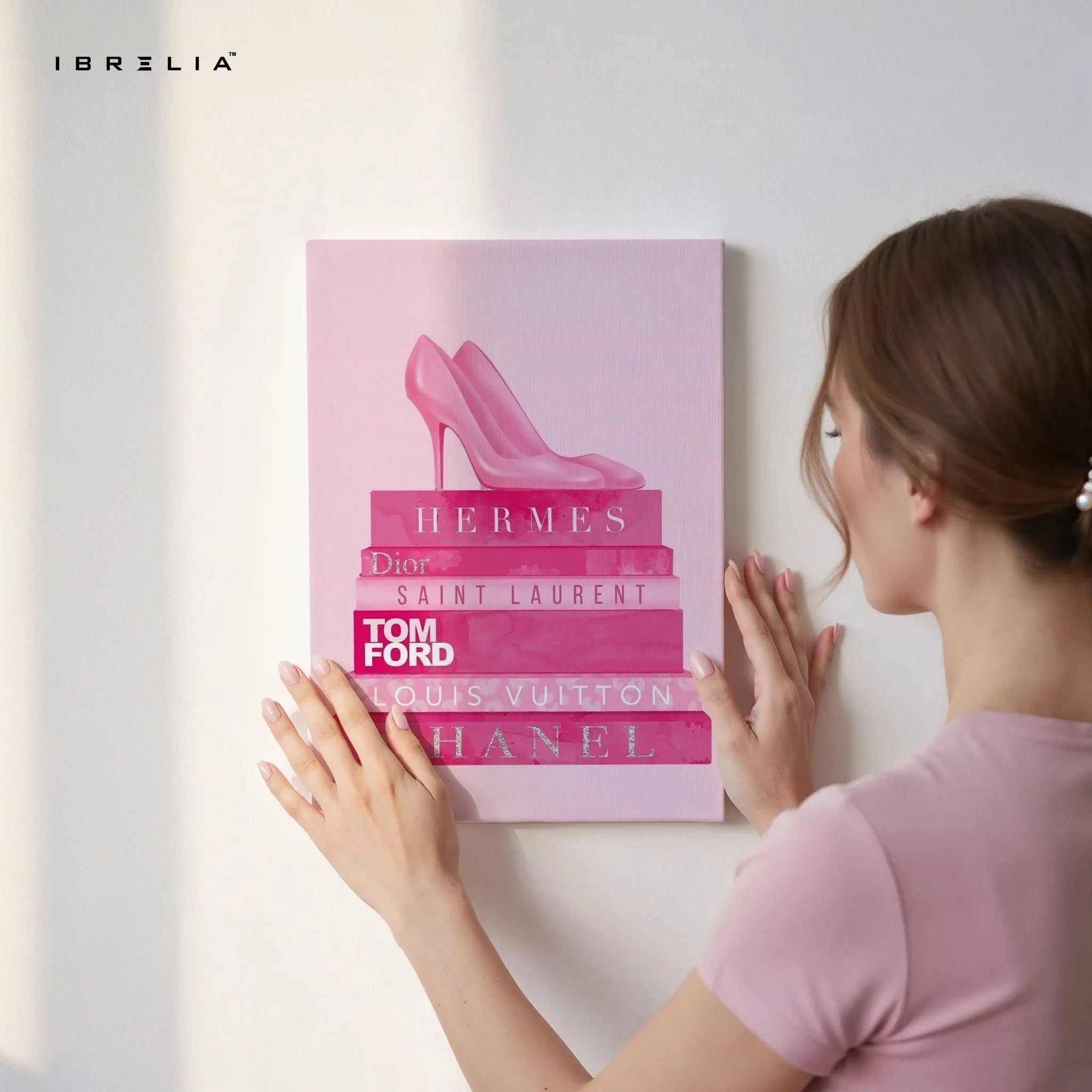 Pink Luxury Books Wall Frame | 4K Ultra Wrap Frame Wall Art in Pakistan | IBRELIA™ - IBRELIA