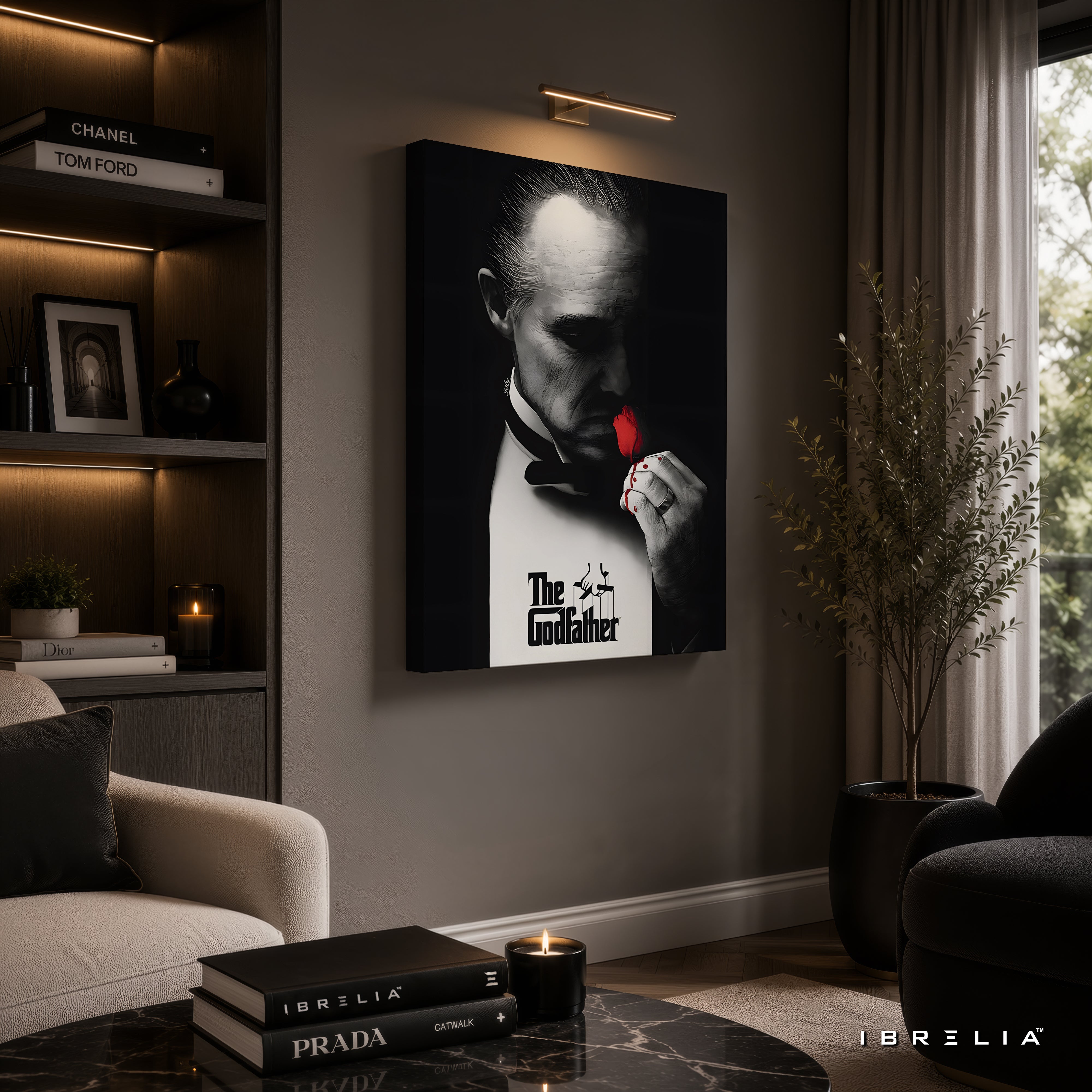 The Godfather Rose Wrapped Frame Wall Art | Cinematic Mafia Artwork | IBRELIA™