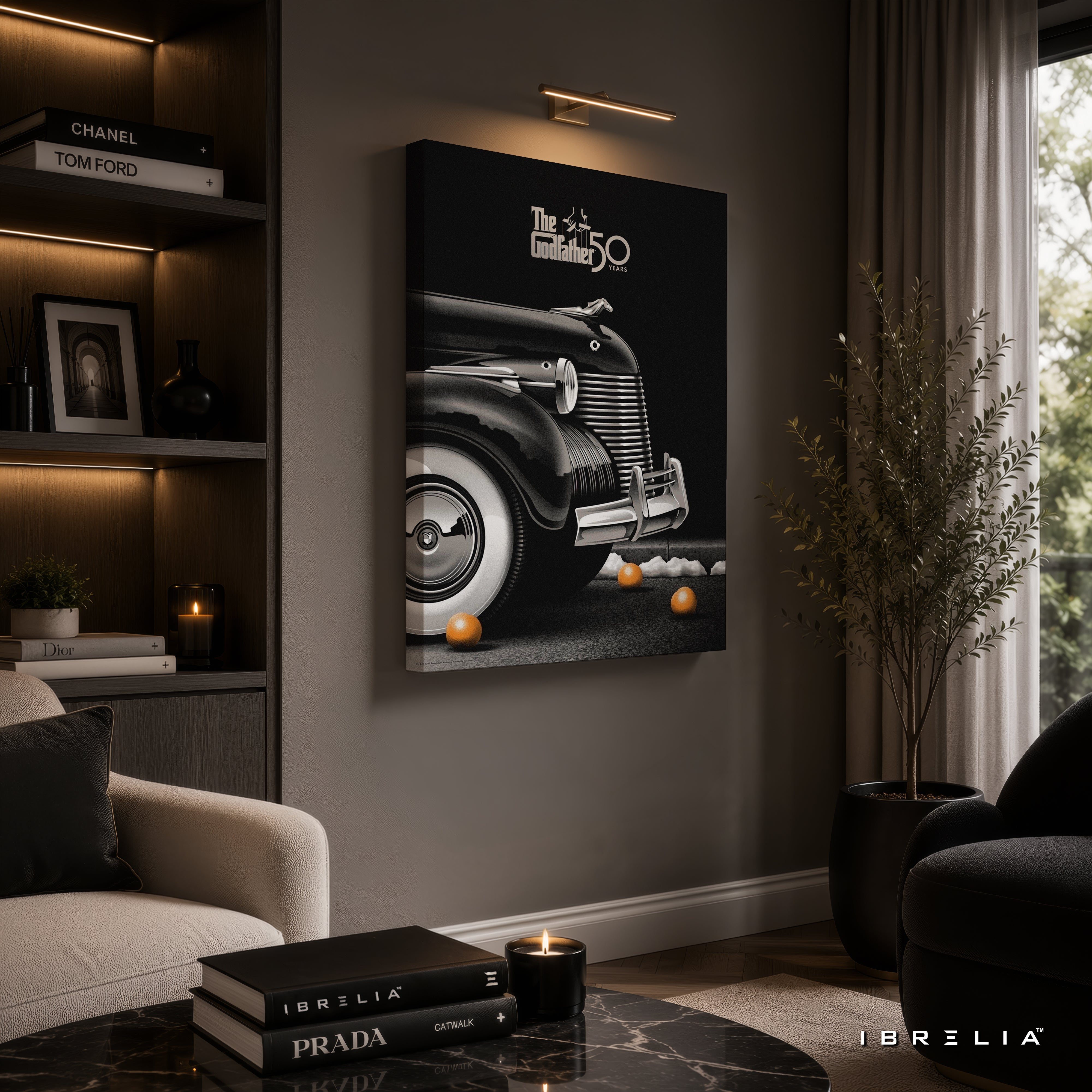 The Godfather 50th Anniversary Wall Art – Classic Vintage Car Premium Movie Wall Decor | IBRELIA™