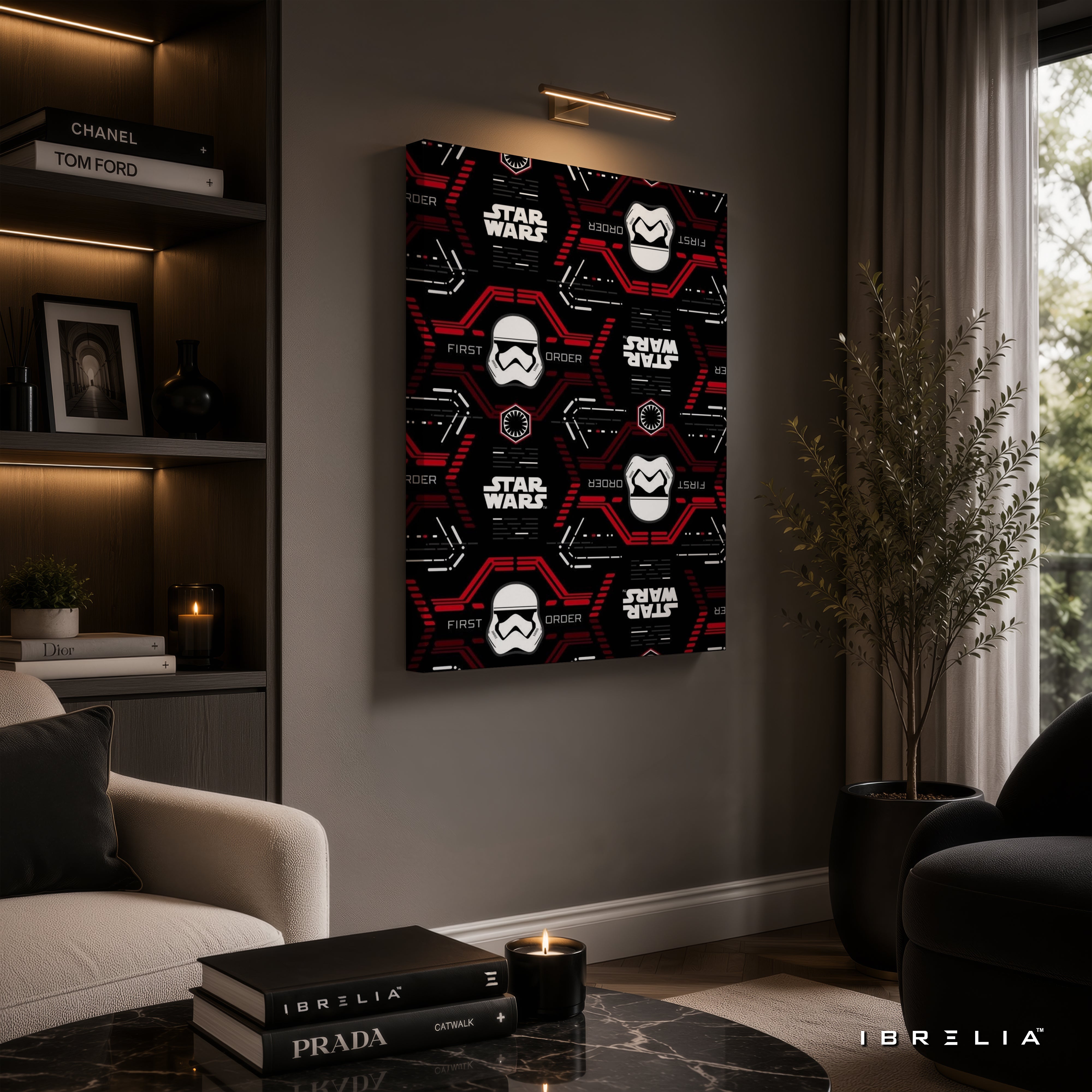 Star Wars First Order Pattern Premium Canvas Wall Art – Stormtrooper Minimalist Poster | Sci-Fi Movie Decor | IBRELIA™