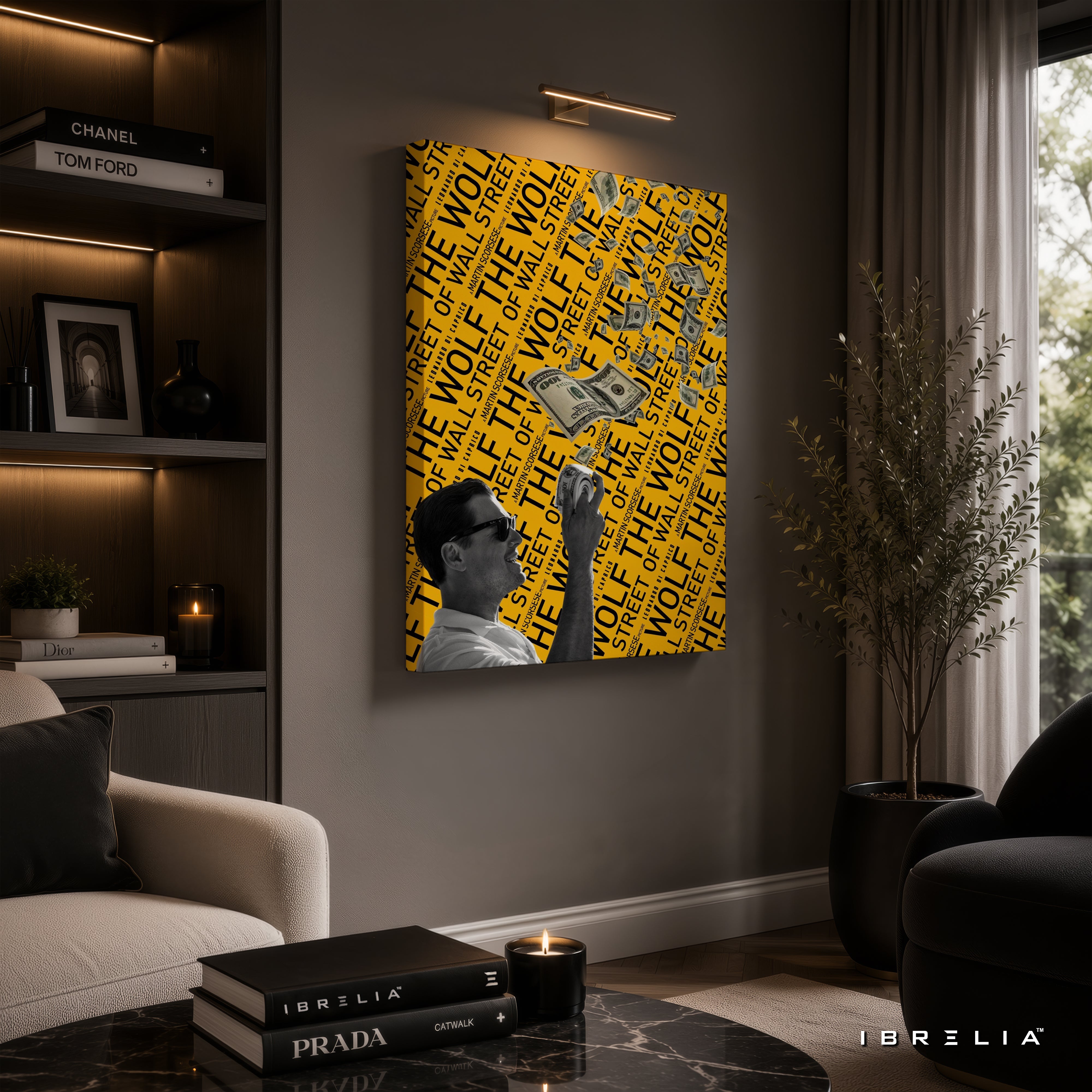 The Wolf of Wall Street Money Rain Canvas Wall Art – Premium Movie Inspired Wrapped Wall Decor | IBRELIA™