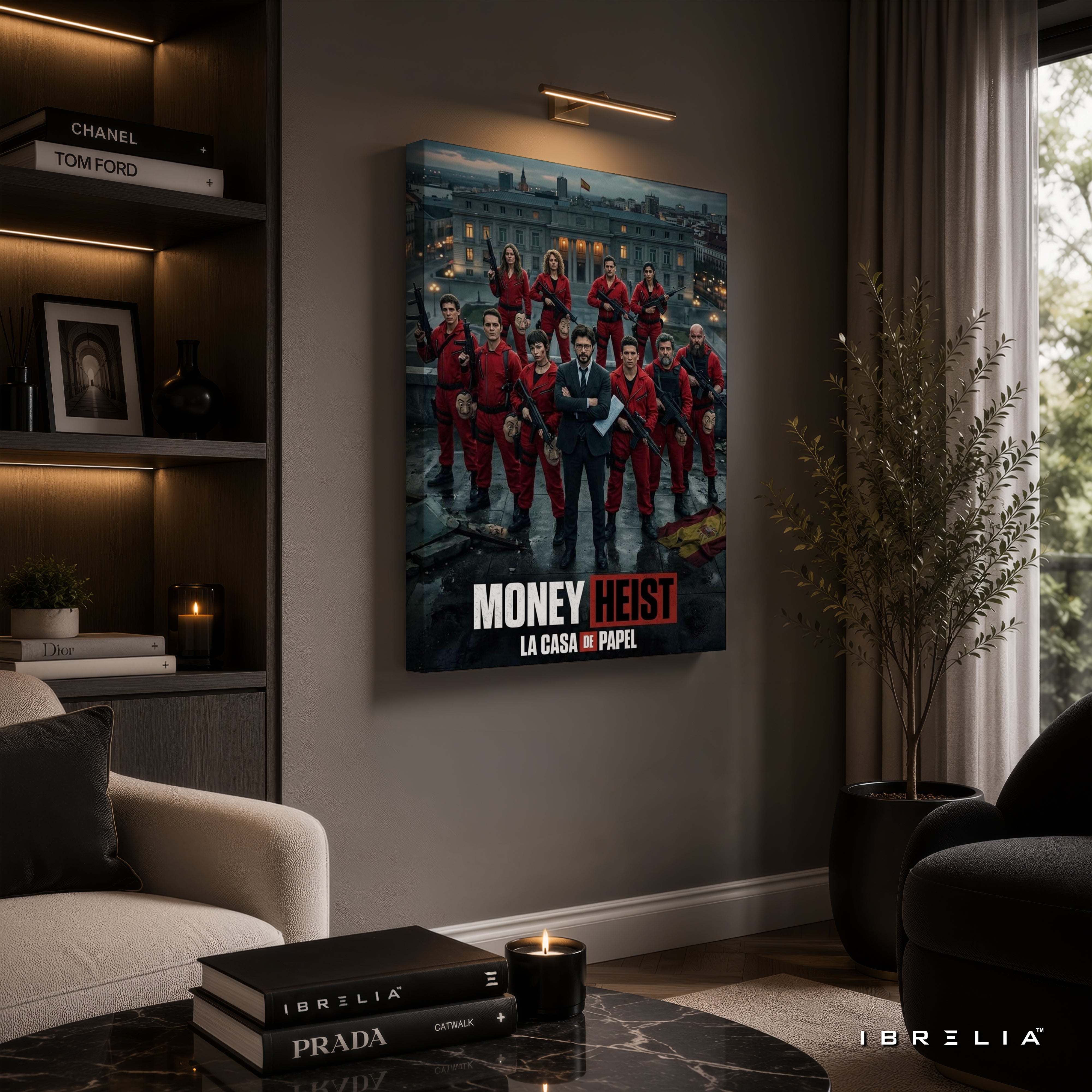 Money Heist (La Casa de Papel) Team Premium Wall Art – Netflix 4K Wrapped MDF Frame | IBRELIA™