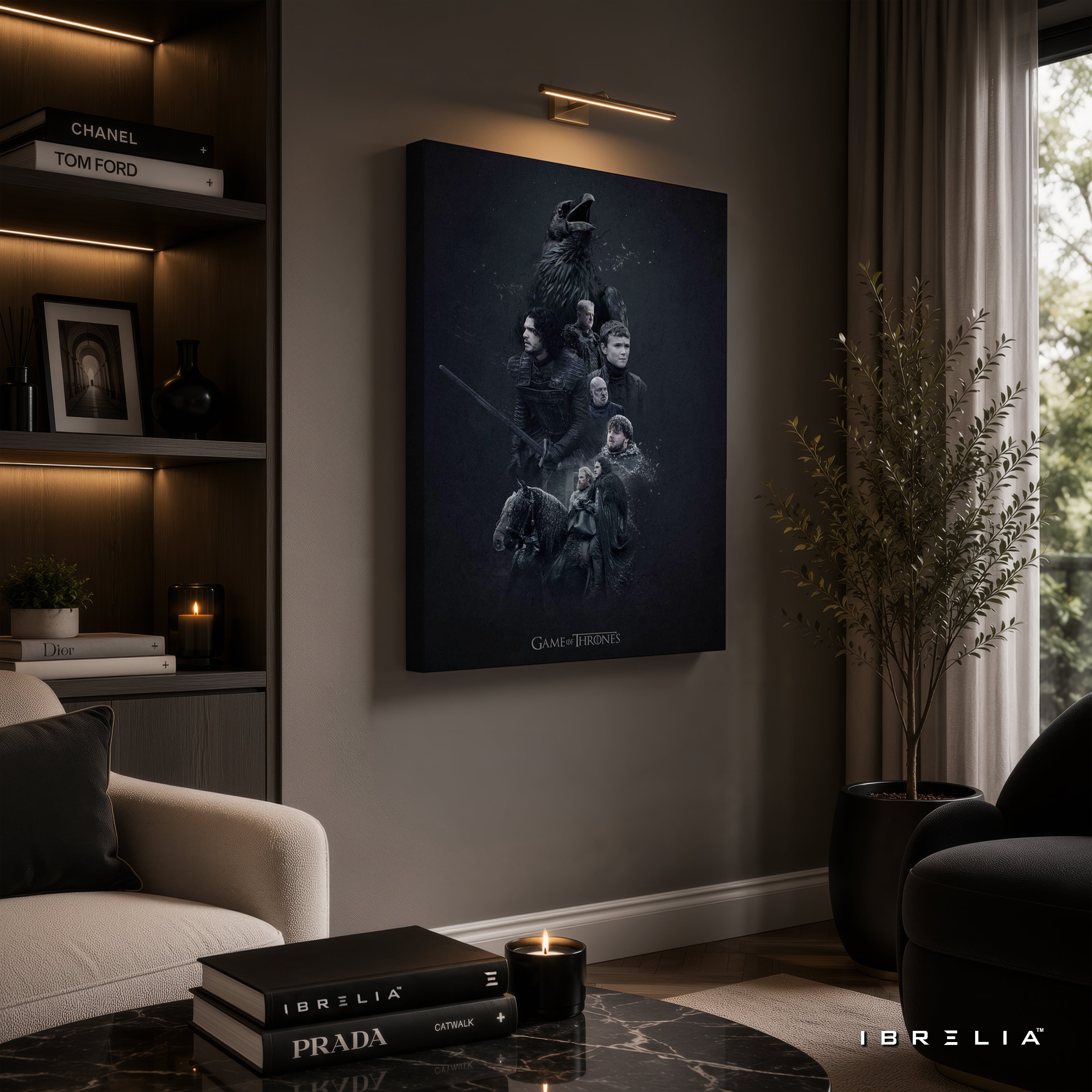 Game of Thrones Night's Watch Premium Wall Art – Jon Snow 4K Wrapped MDF Frame | IBRELIA™