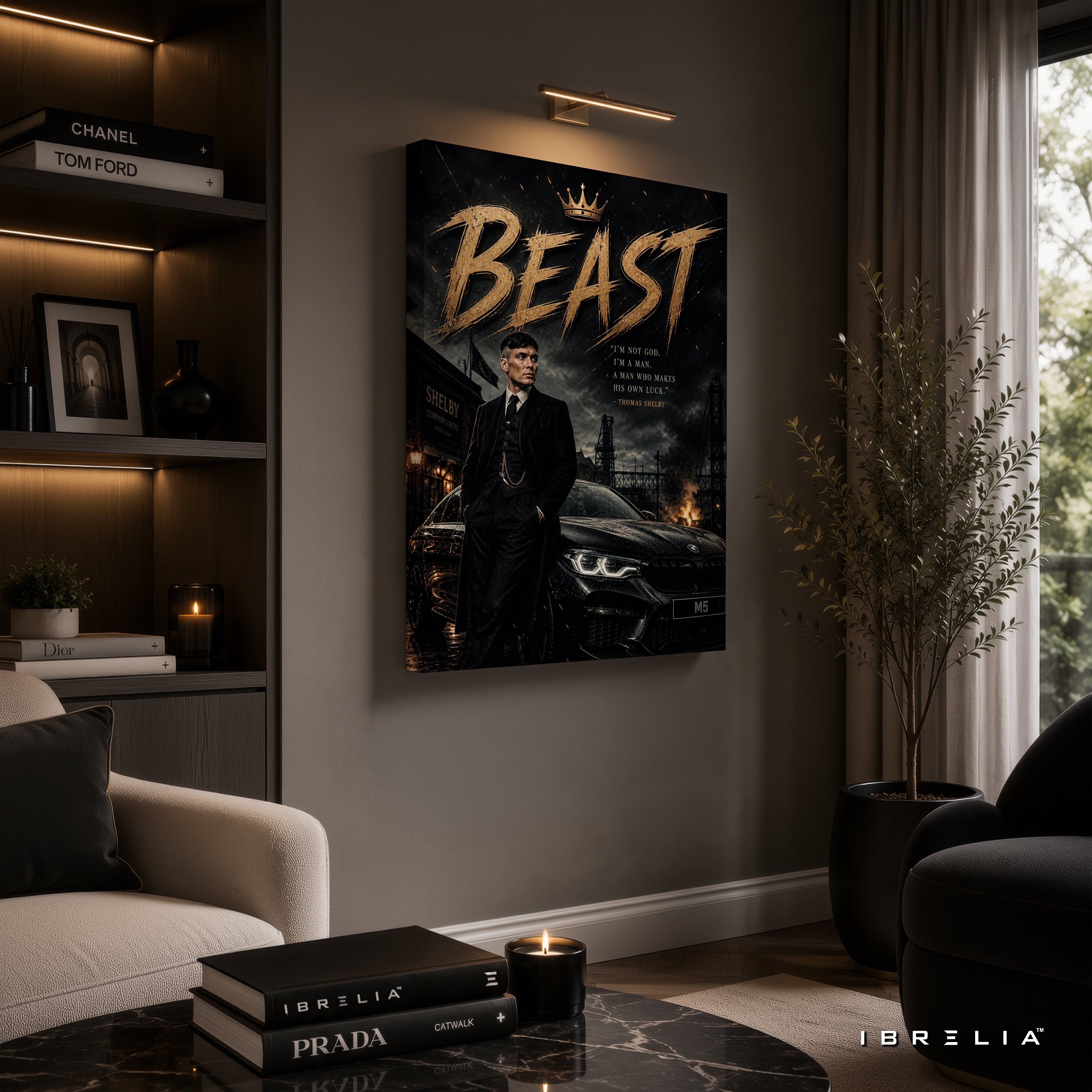 Thomas Shelby Beast Premium Wall Art – Peaky Blinders 4K Wrapped MDF Frame | IBRELIA™