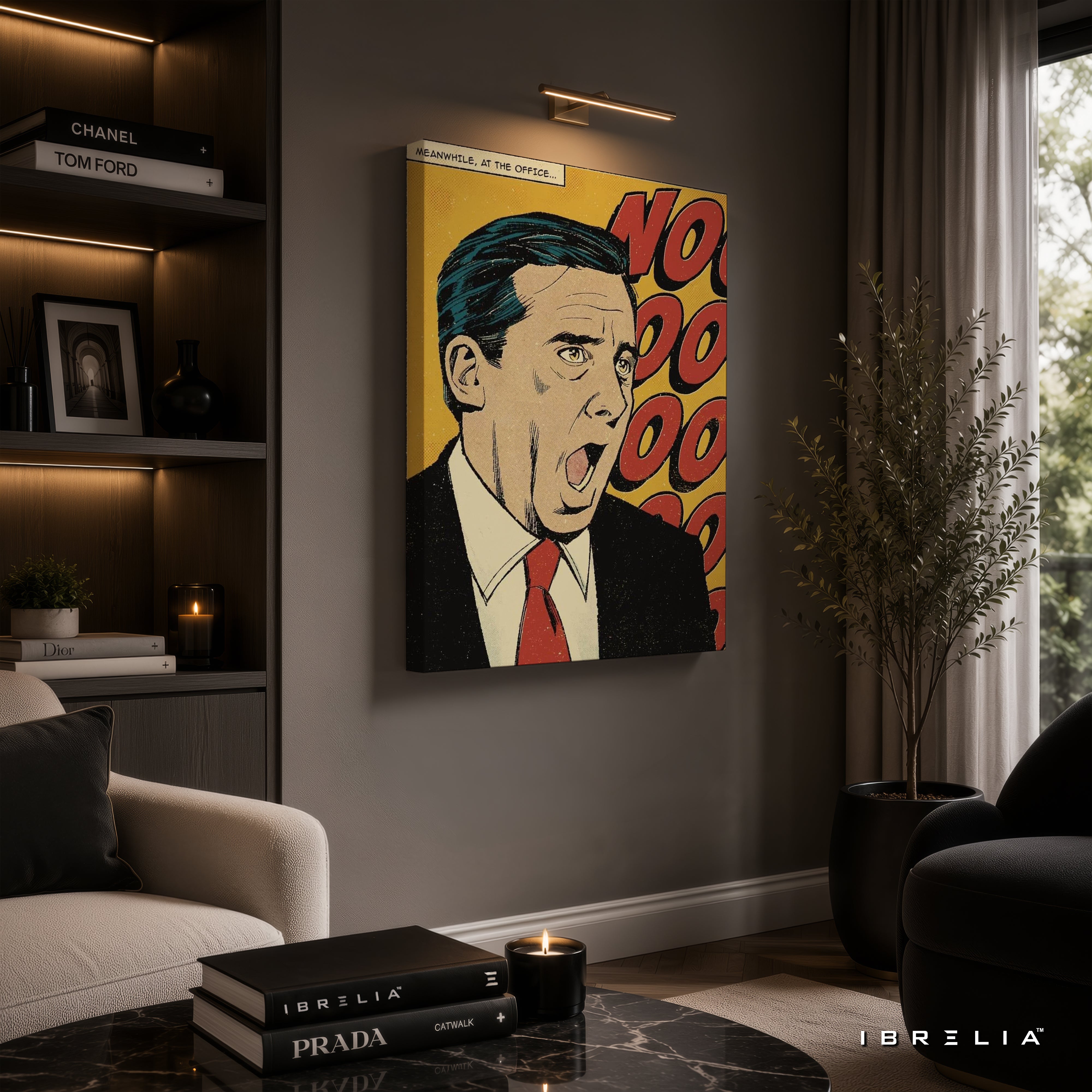 The Office "NOOO!" Michael Scott Premium Wall Art – Vintage Comic Pop Art 4K Wrapped MDF Frame | IBRELIA™