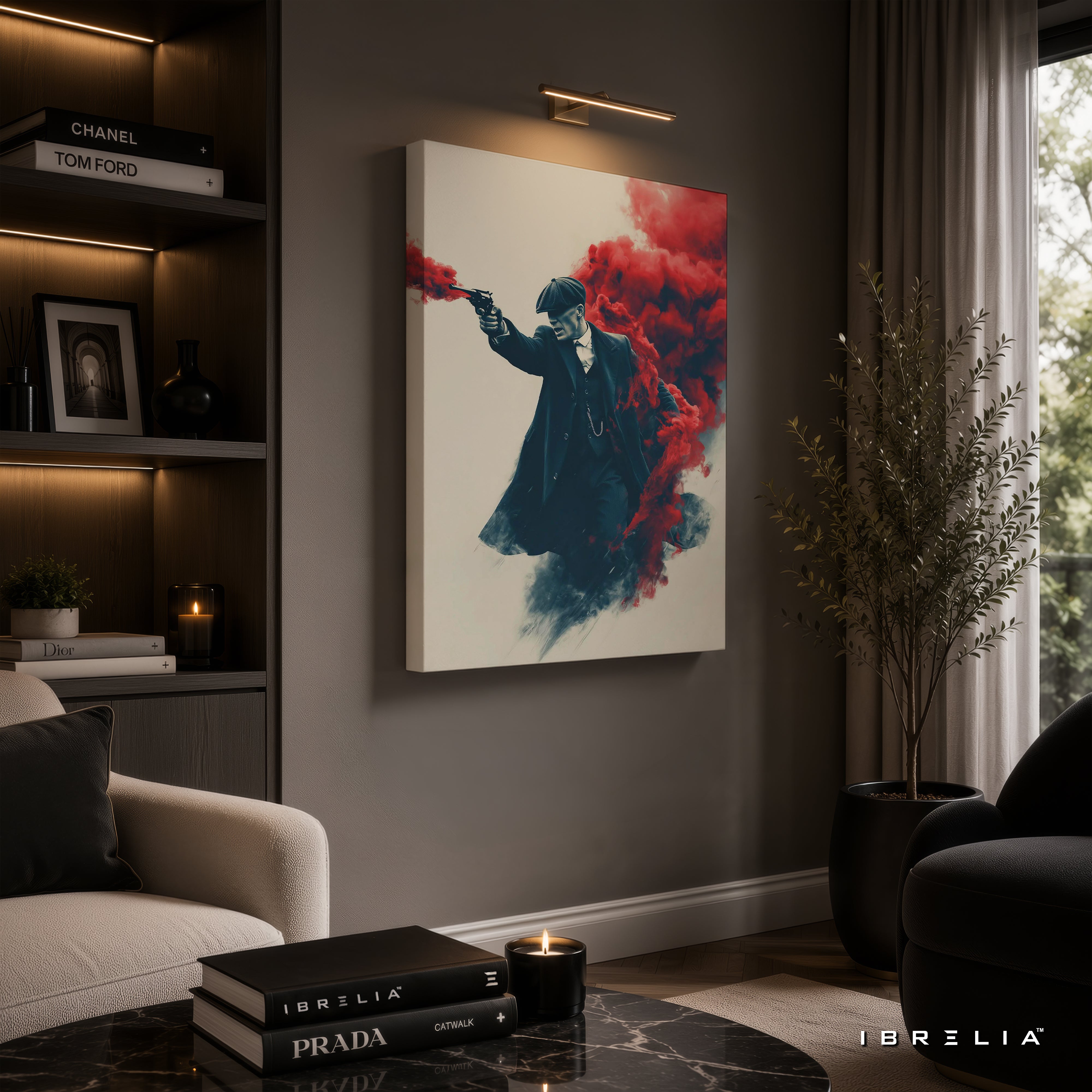 Thomas Shelby Smoke Gun Premium Wall Art – Peaky Blinders 4K Wrapped MDF Frame | IBRELIA™