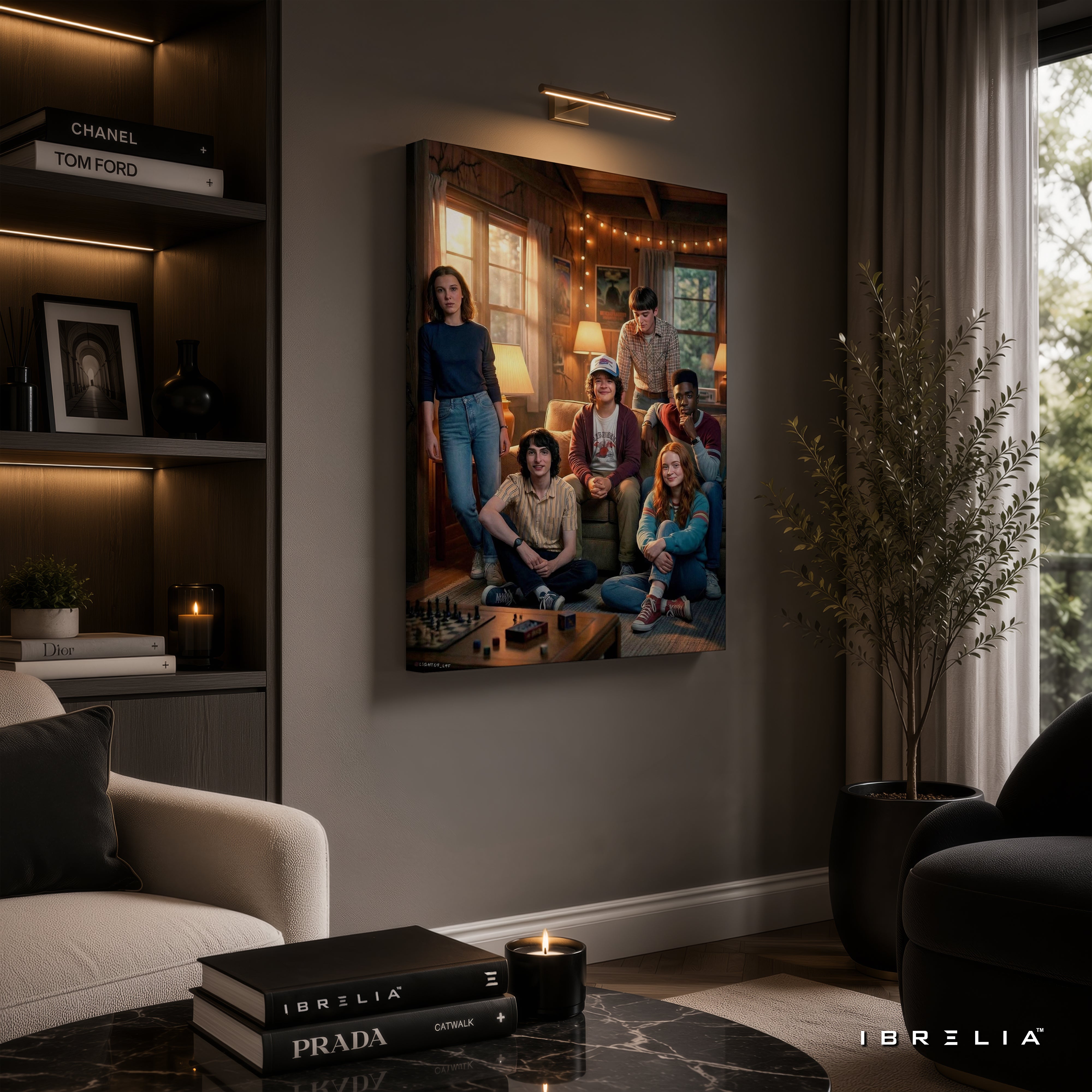Stranger Things Friends of Hawkins Premium Canvas Wall Art – Netflix Group Cast Artwork | Sci-Fi TV Series Canvas Decor | IBRELIA™