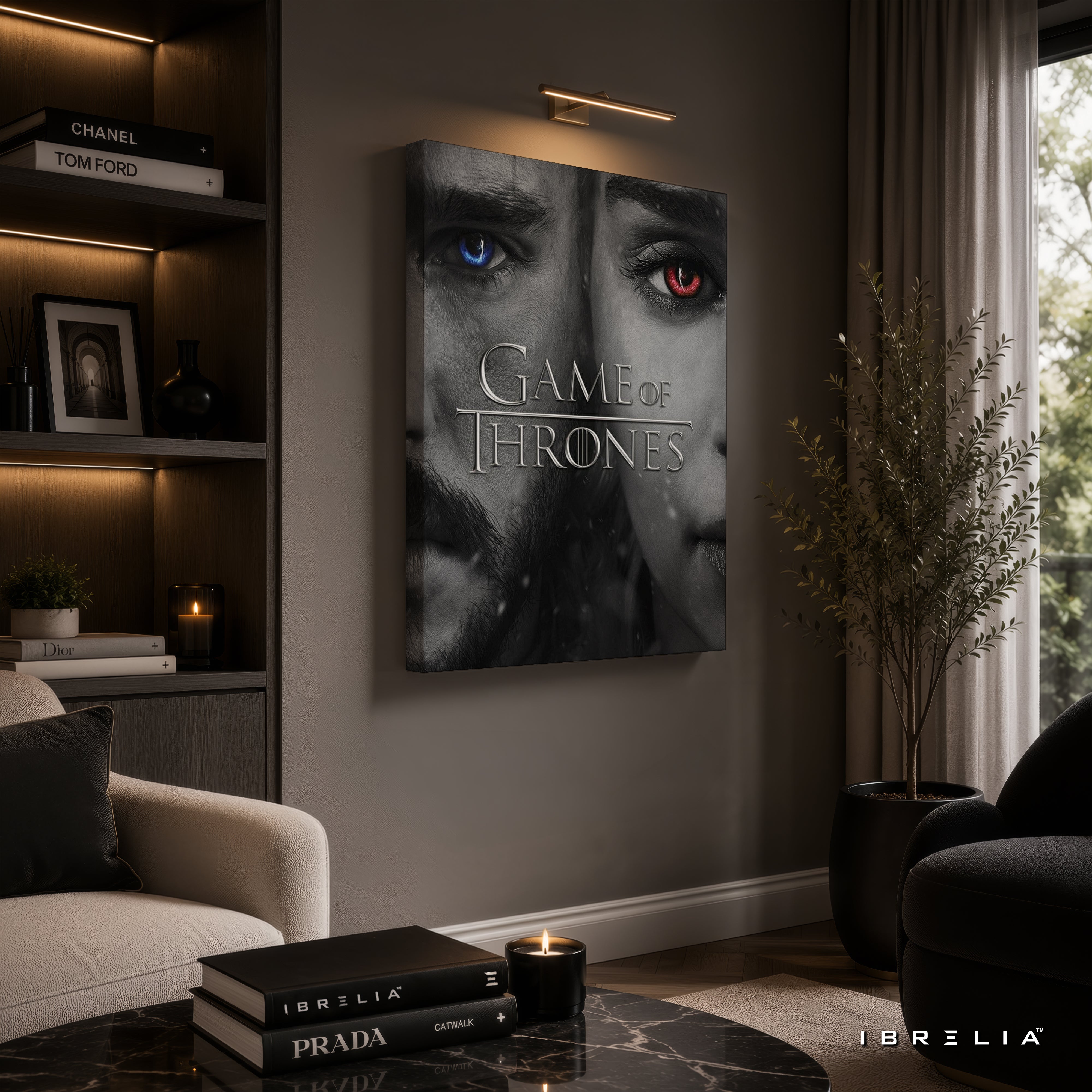Game of Thrones Premium Wall Art – Jon Snow & Daenerys Targaryen 4K Wrapped MDF Frame | IBRELIA™