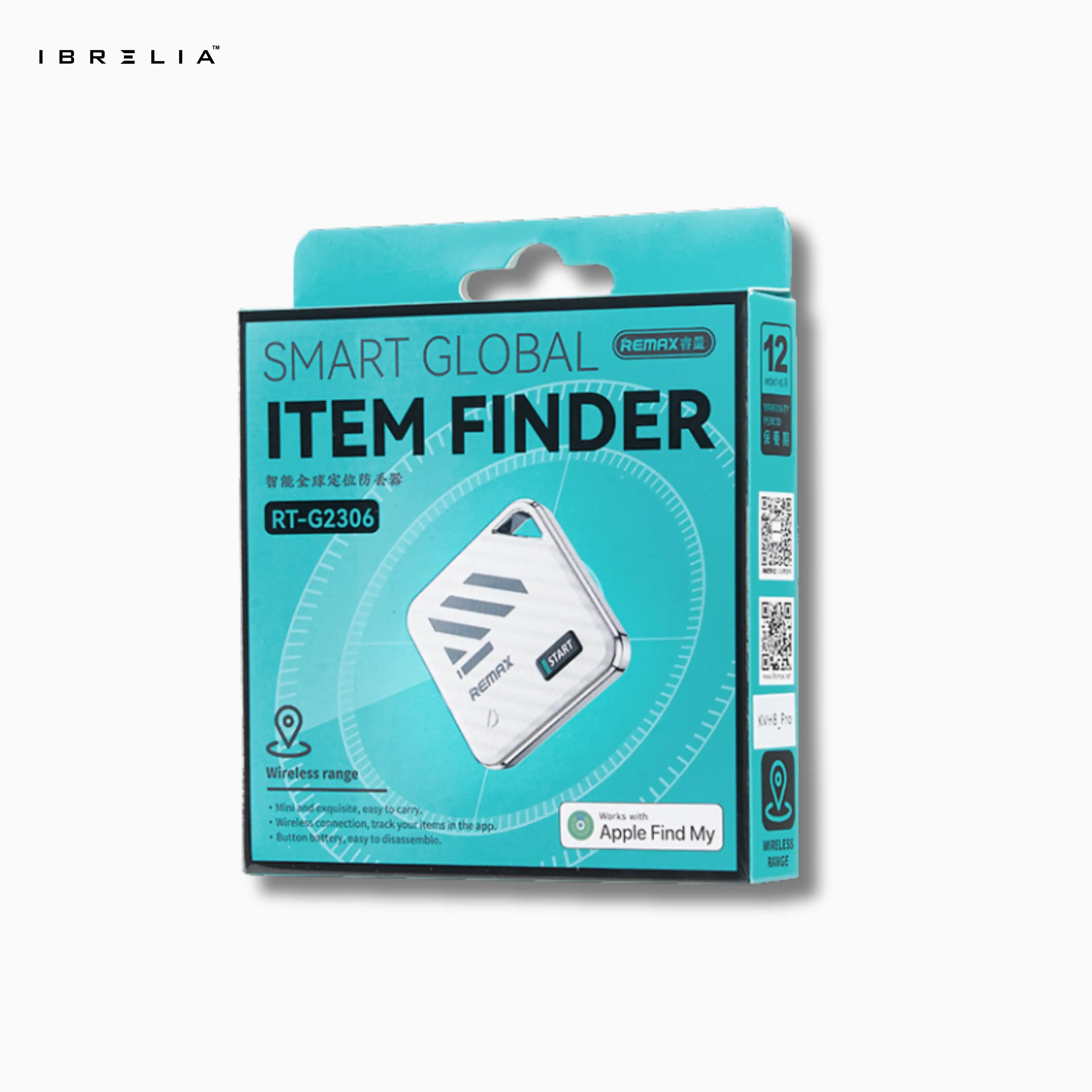 Remax RT-G2306 Smart Global Item Finder | Works with Apple Find My | Anti-Loss GPS Tracker | Ultra-Compact Design | IBRELIA™ IBRELIA