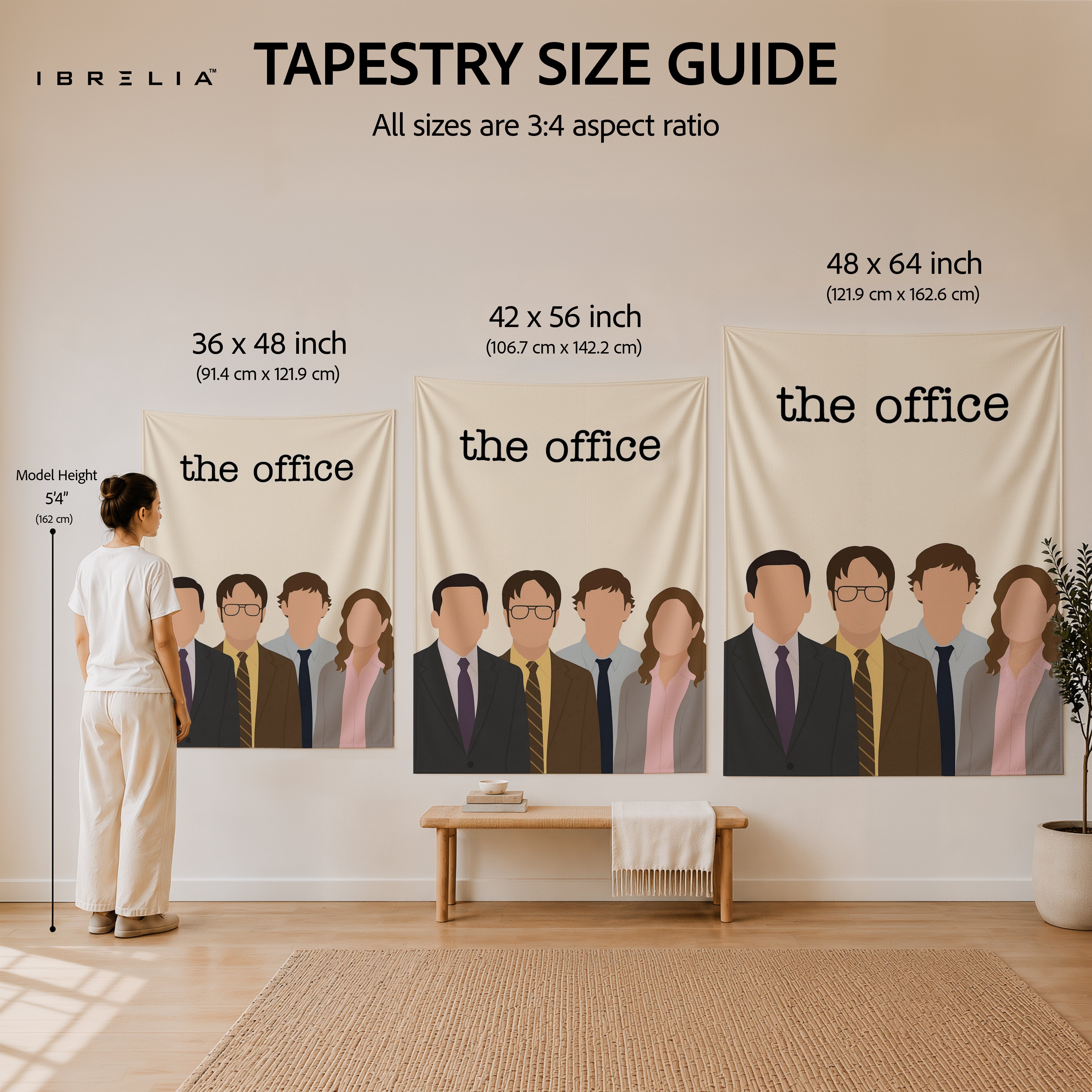 The Office Minimalist Character Wall Tapestry | Premium Heavyweight Jute Fabric Wall Hanging