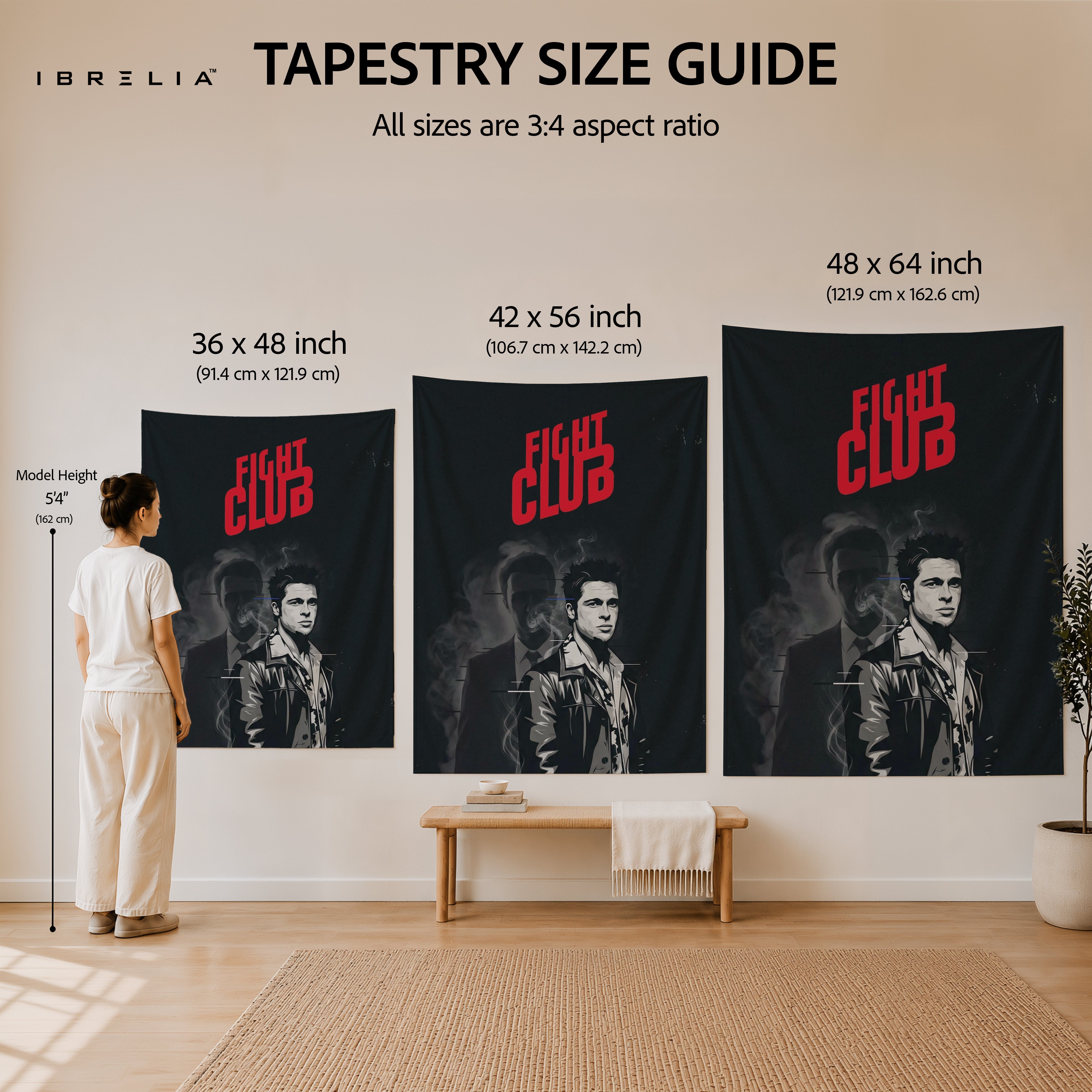 Fight Club Minimalist Black Wall Tapestry – Cult Classic Movie Inspired Wall Hanging