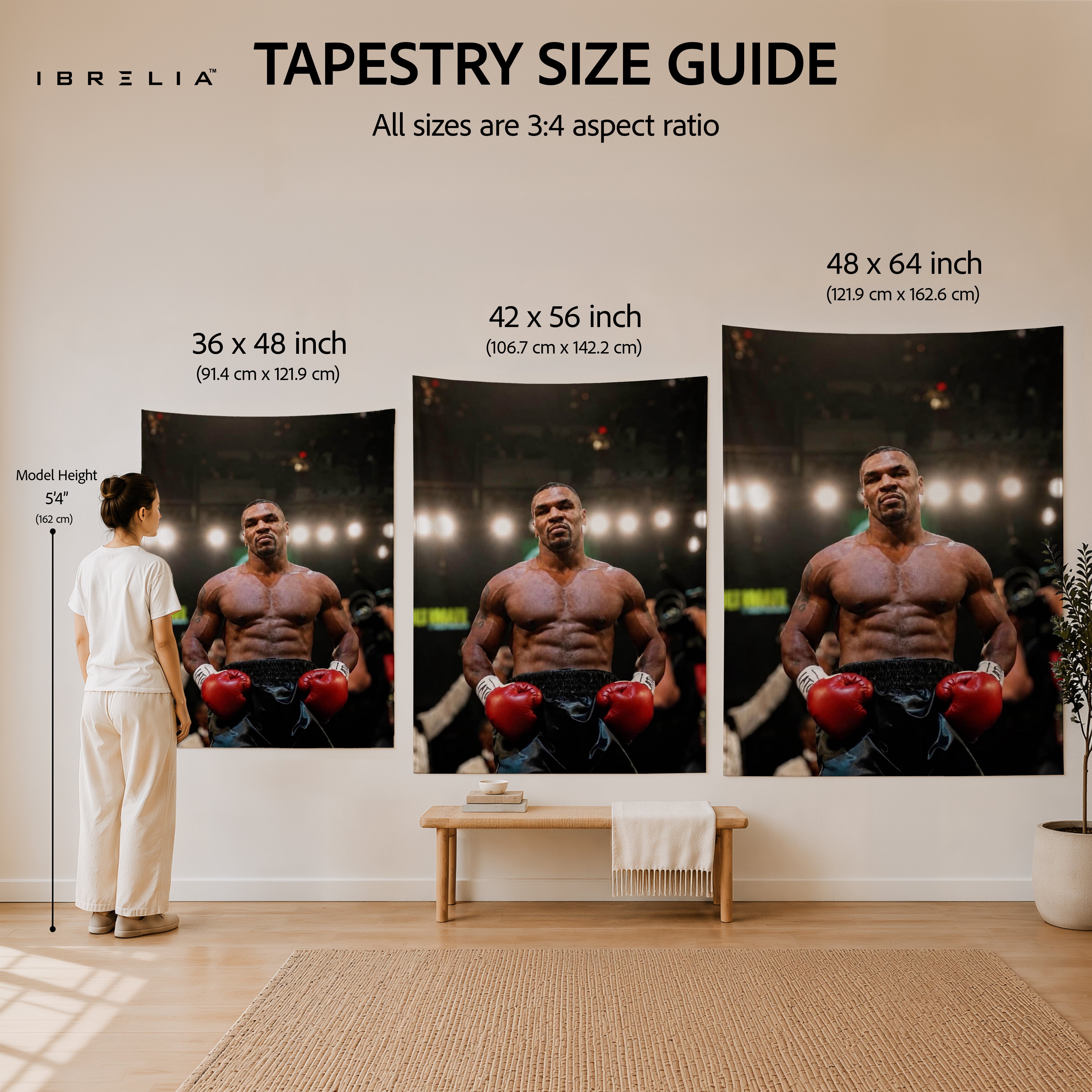 Mike Tyson Championship Portrait Wall Tapestry | Premium Heavyweight Jute Fabric Wall Hanging