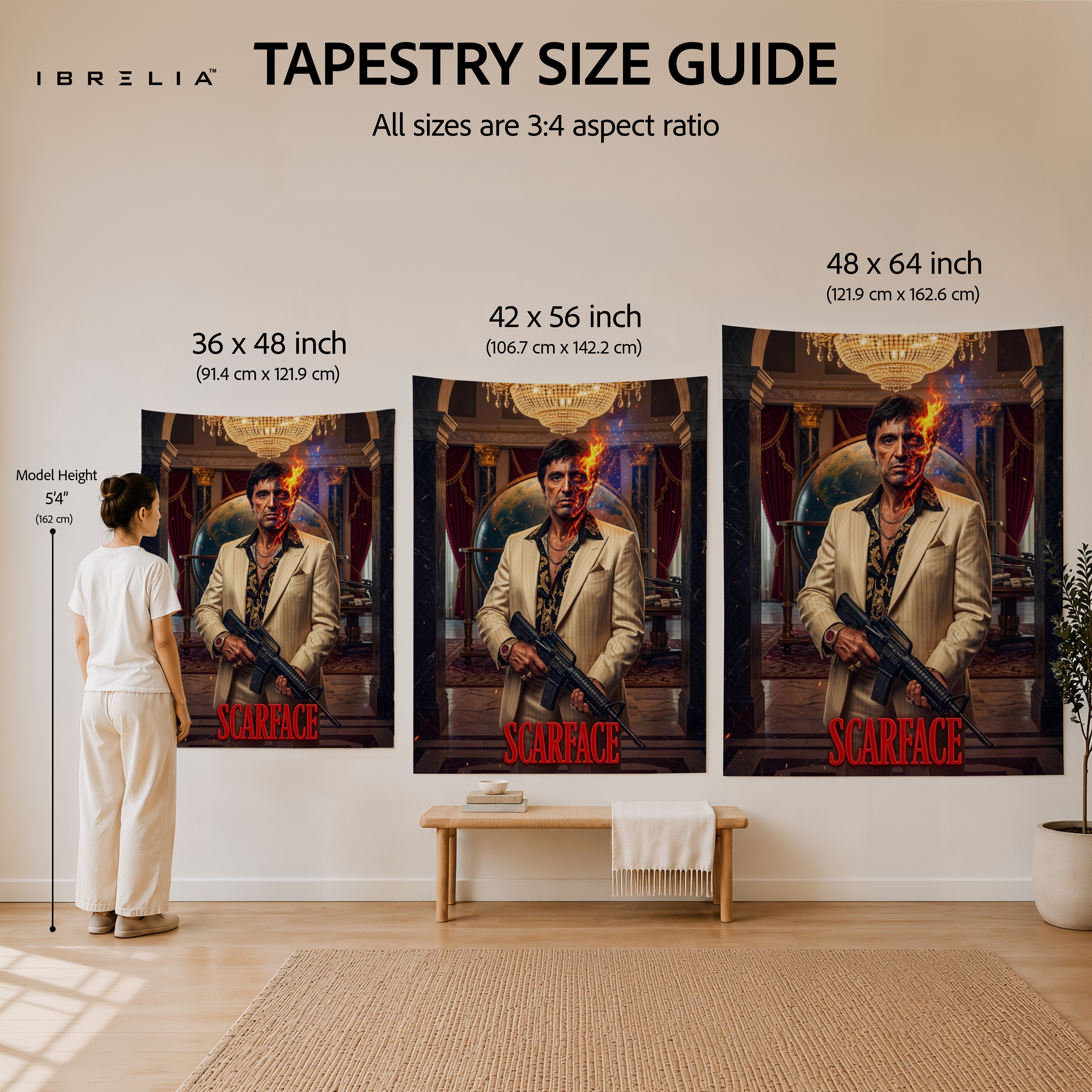 Scarface Tony Montana Premium Wall Tapestry – Cinematic Movie Wall Hanging & Home Decor in Pakistan