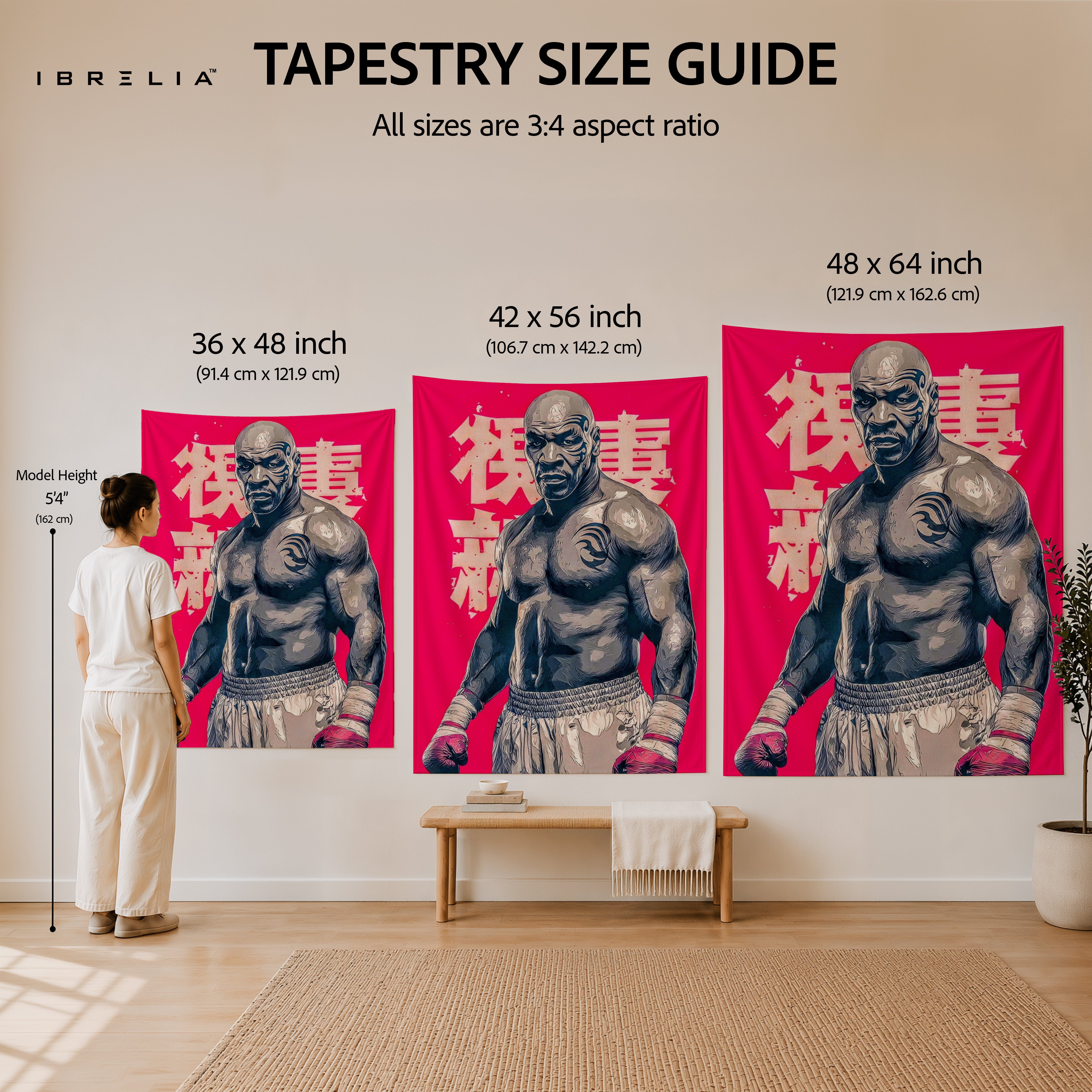 Mike Tyson Pop Art Wall Tapestry | Premium Heavyweight Jute Fabric Wall Hanging
