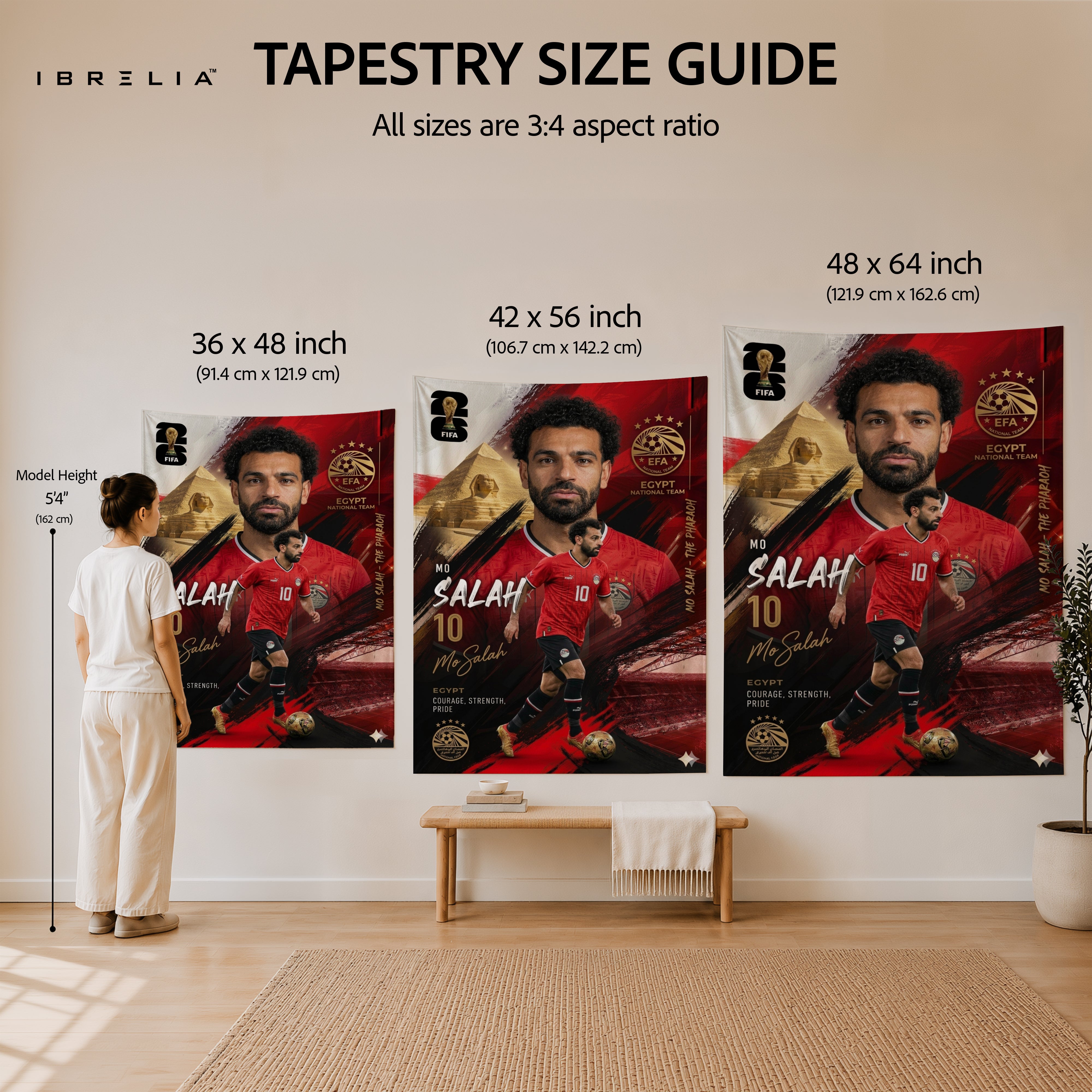 Mohamed Salah Egypt Champion Edition Wall Tapestry | Premium Heavyweight Jute Fabric Wall Hanging