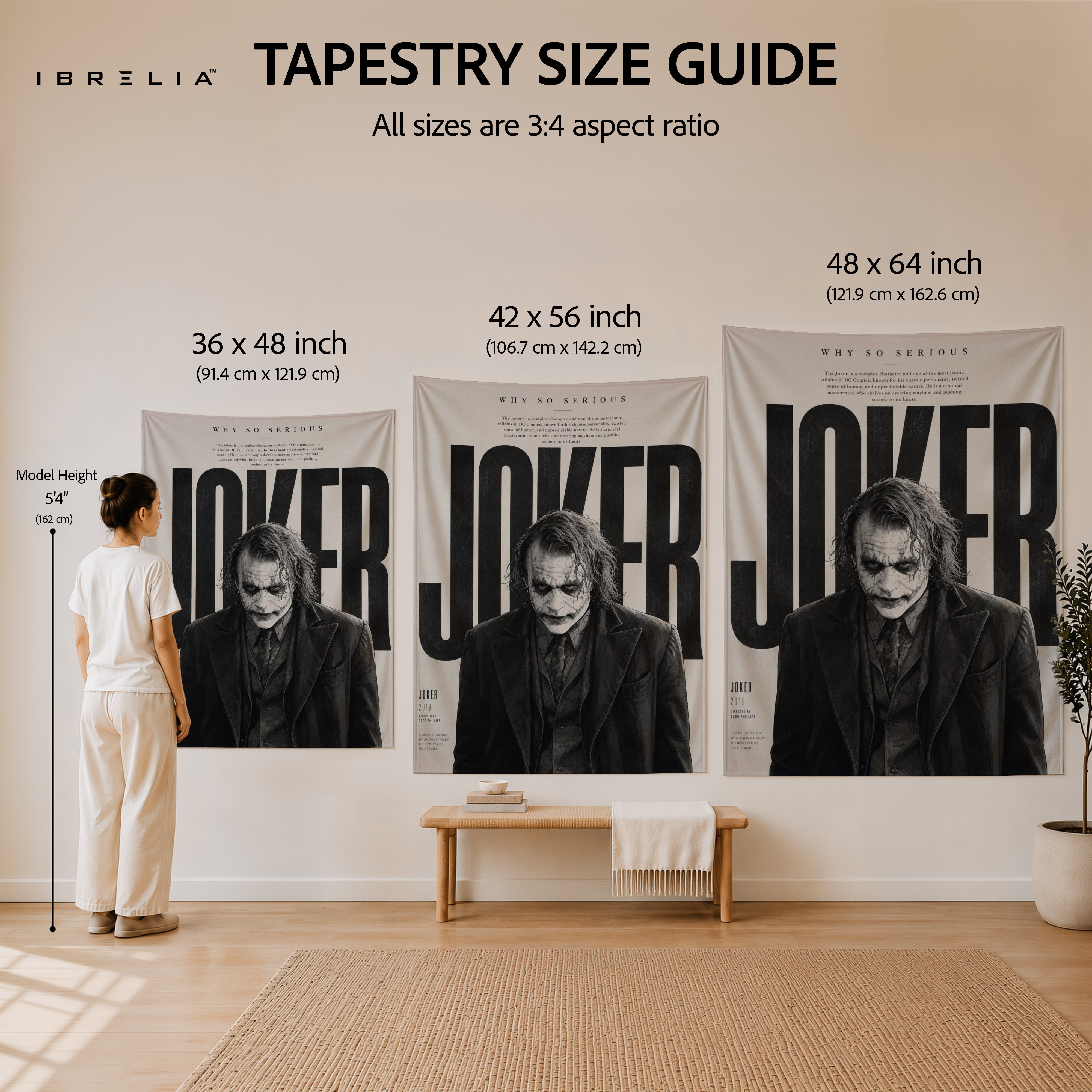 Joker Vintage Typography Wall Tapestry – Premium Supervillain Movie Wall Hanging & Home Decor in Pakistan