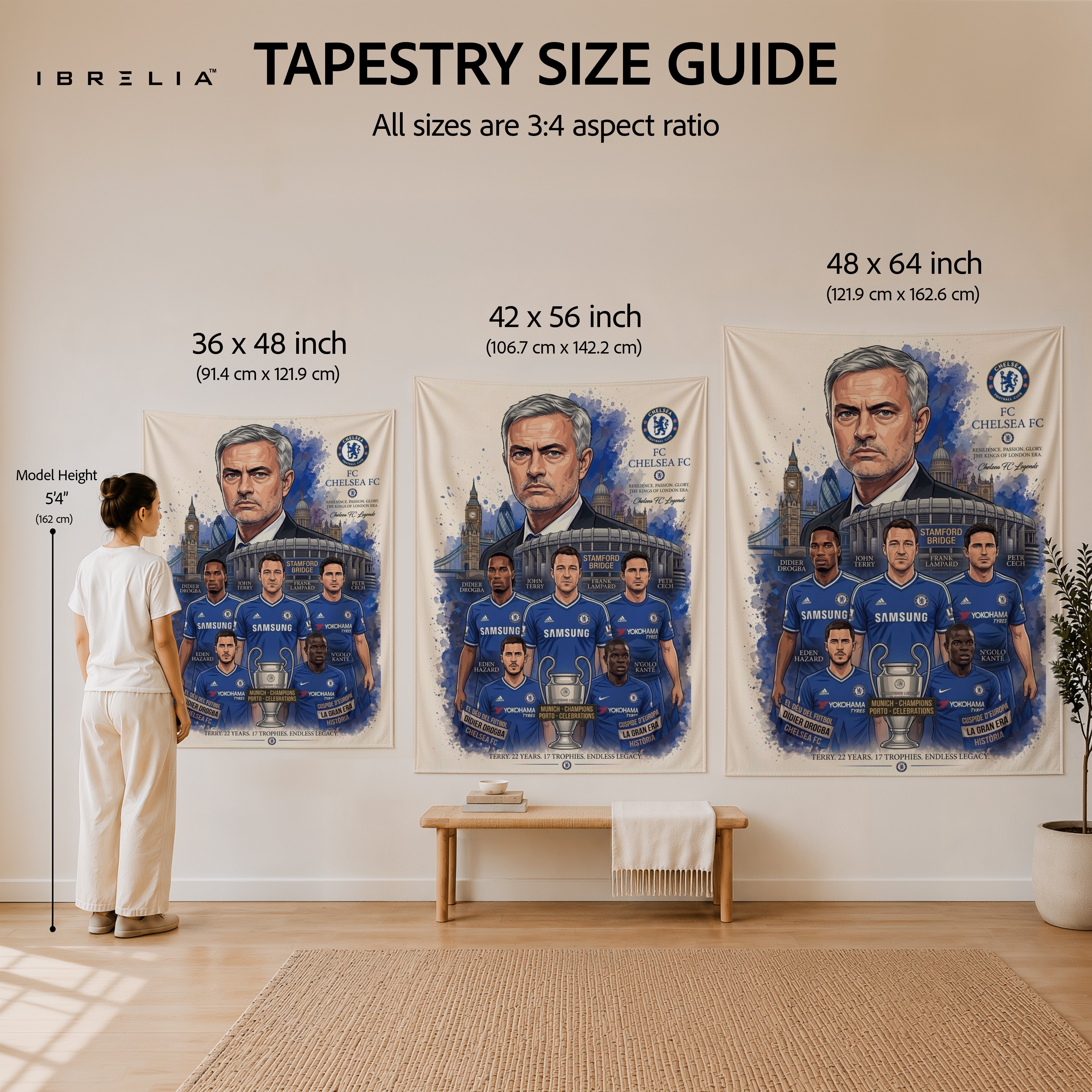 José Mourinho Chelsea Legend Wall Tapestry | Premium Heavyweight Jute Fabric Wall Hanging