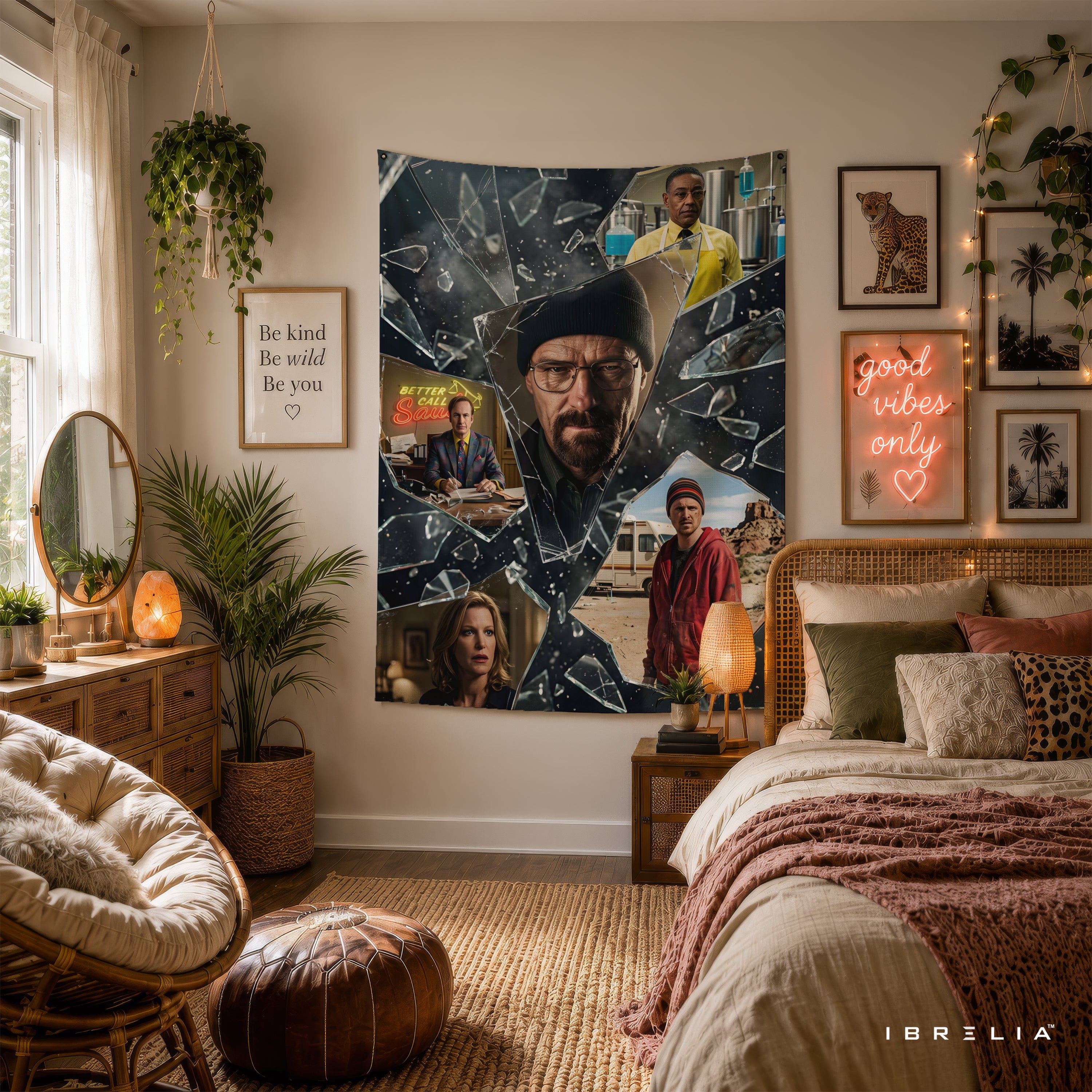 Breaking Bad Shattered Legacy Wall Tapestry – Walter White Character Collage