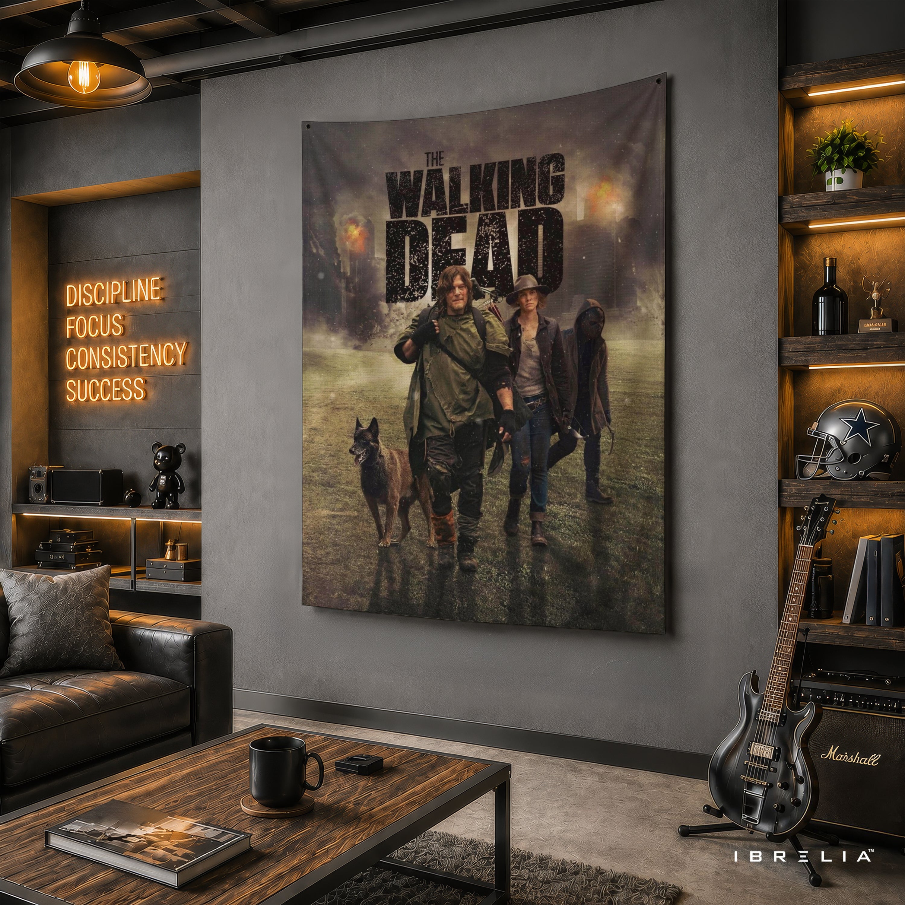 The Walking Dead Survivor Poster Wall Tapestry | Premium Heavyweight Jute Fabric Wall Hanging