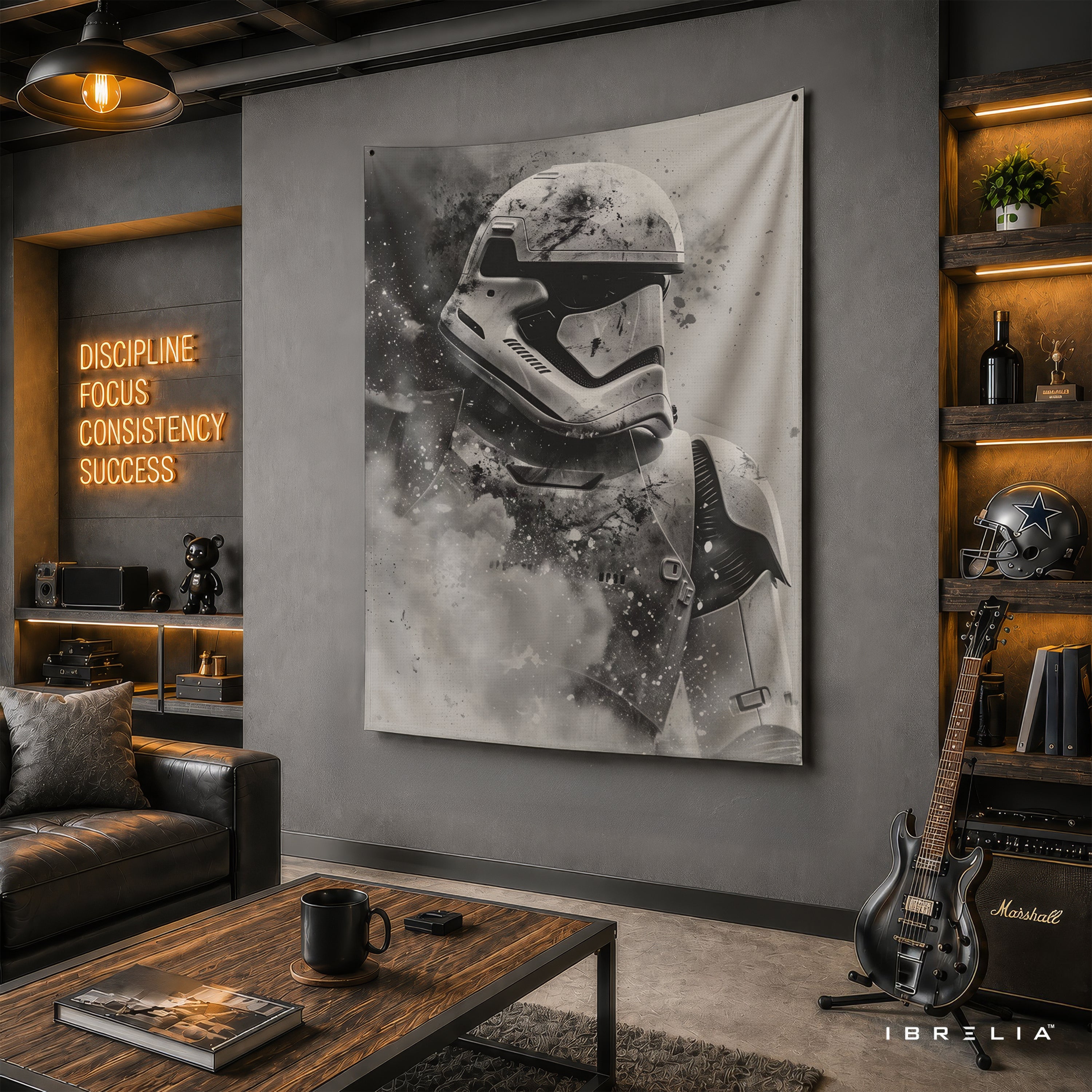 Stormtrooper Monochrome Wall Tapestry – Star Wars Sci-Fi Wall Hanging