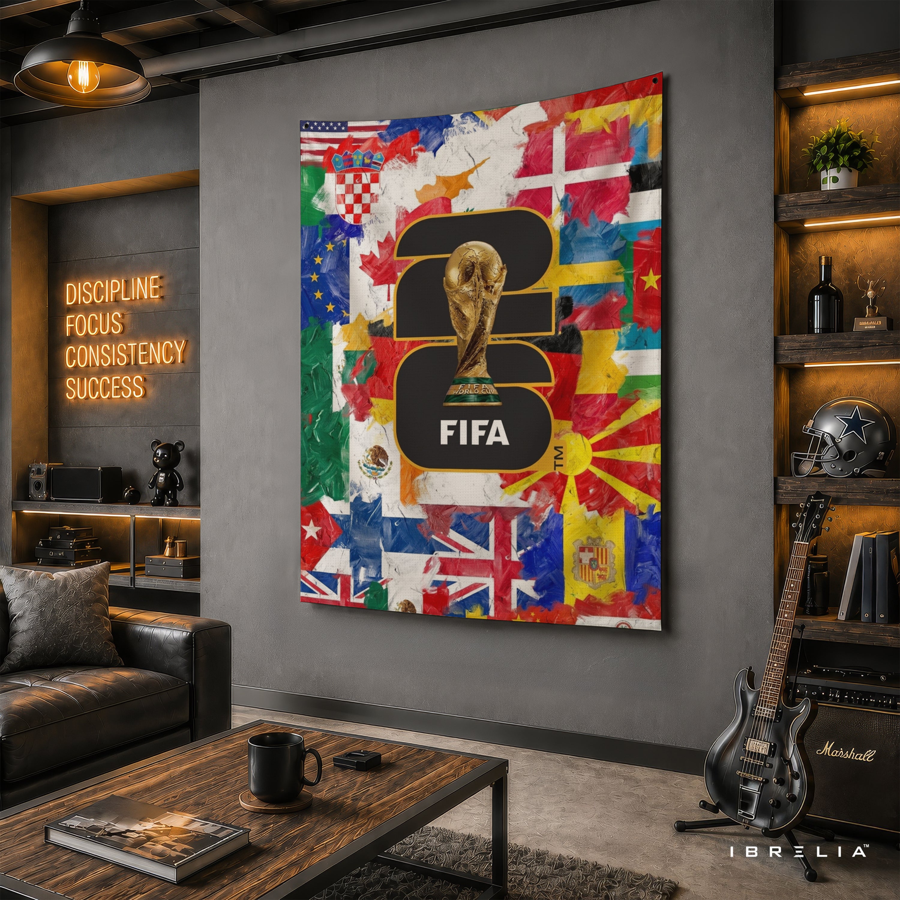 FIFA World Cup 2026 Global Flags Edition Wall Tapestry | Premium Heavyweight Jute Fabric Wall Hanging