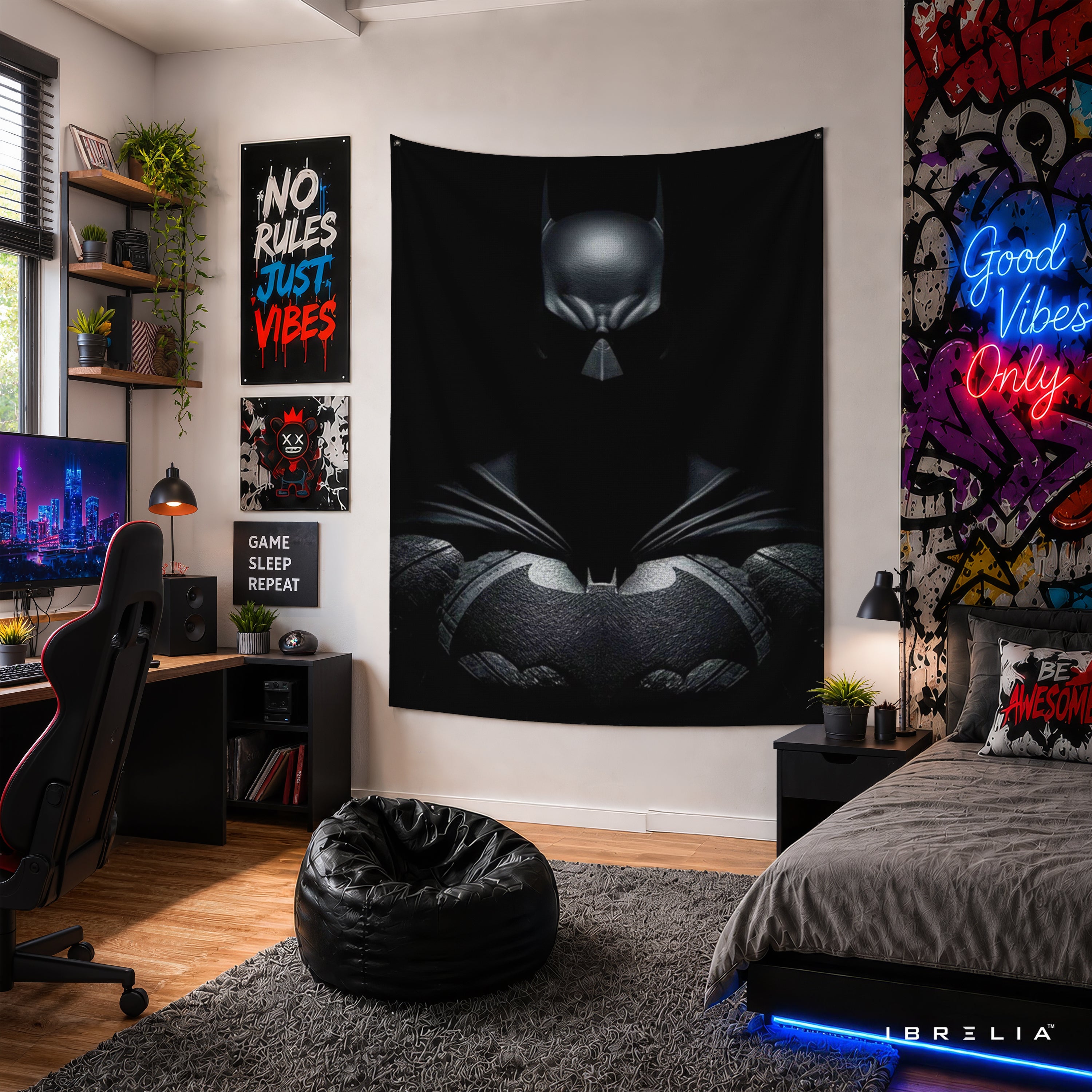 Batman Dark Knight Portrait Wall Tapestry – Premium Superhero Wall Hanging & Home Decor in Pakistan