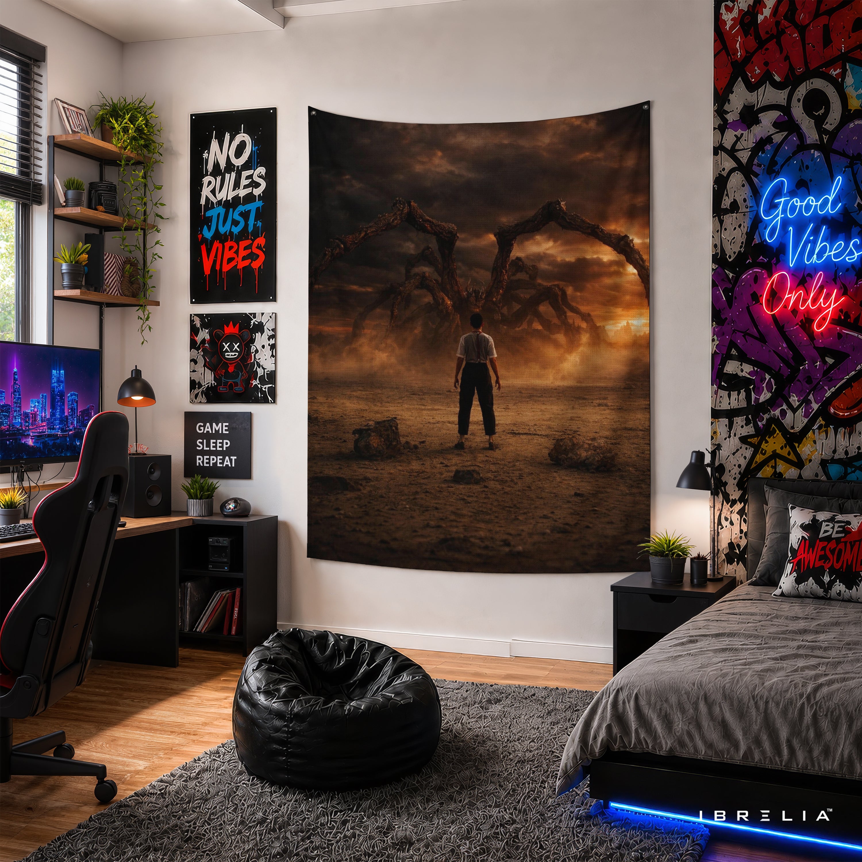 Stranger Things Mind Flayer Wall Tapestry – Epic Monster Fan Art Wall Hanging