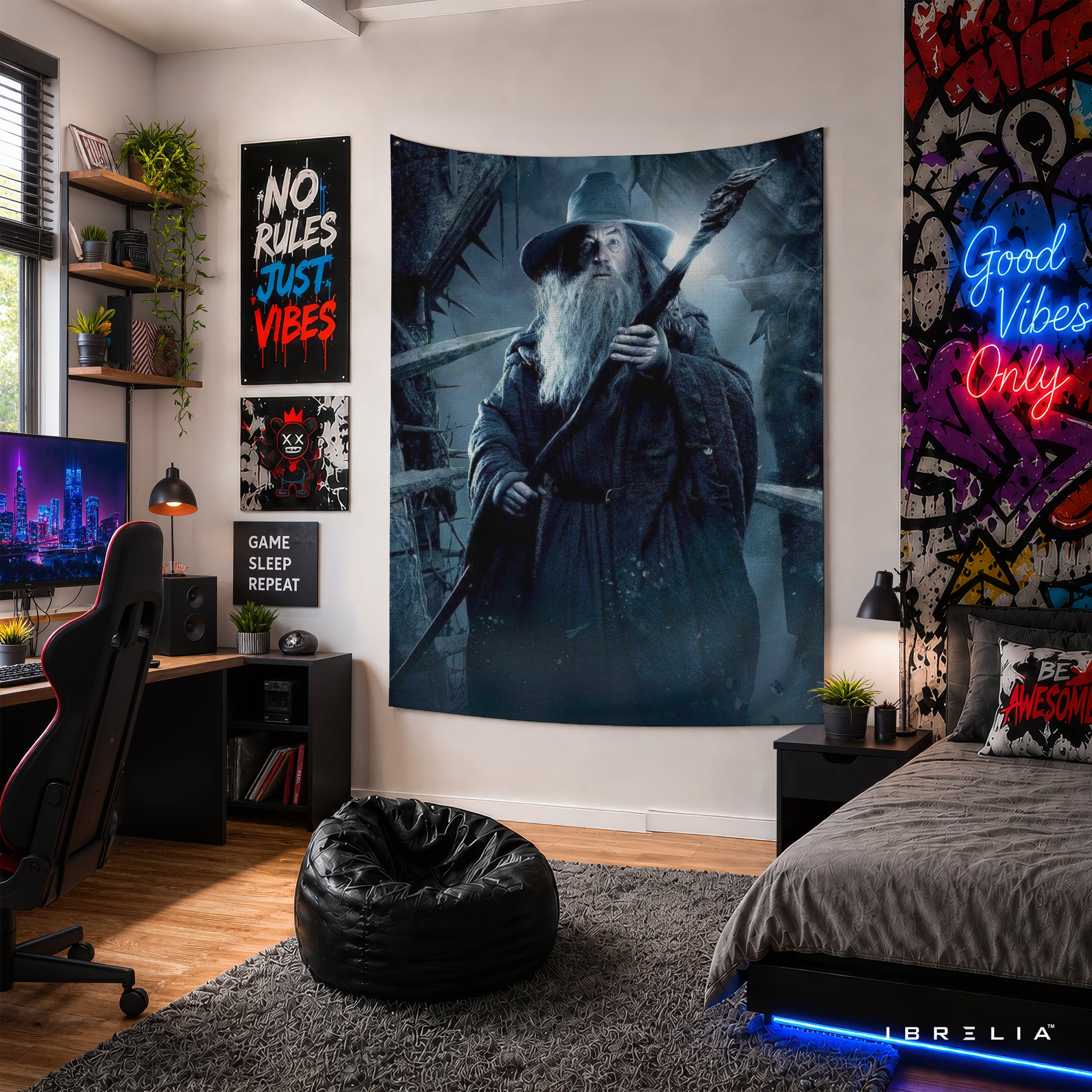 The Lord of the Rings Gandalf the Grey Wall Tapestry – Wizard of Middle-earth Fantasy Wall Hanging