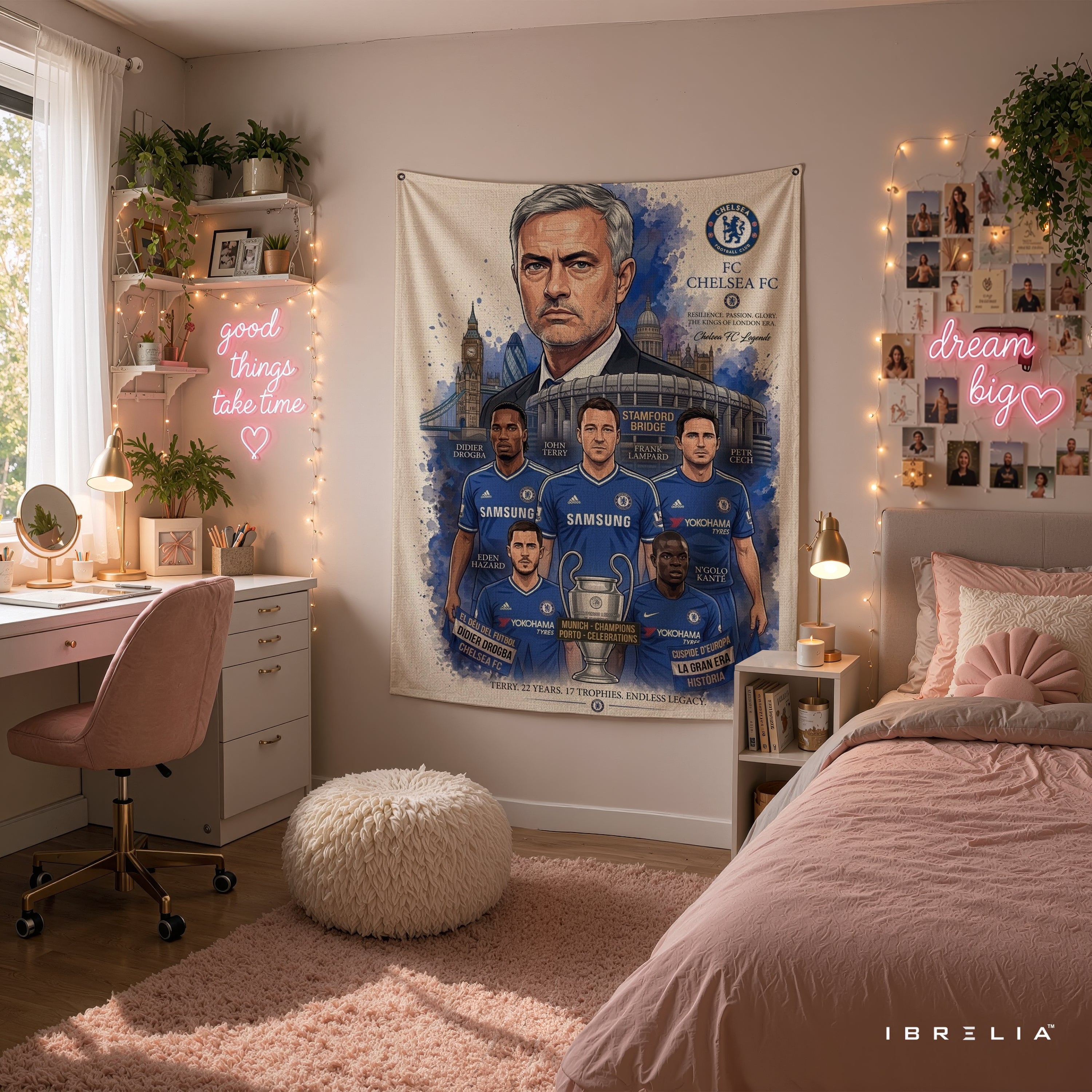 José Mourinho Chelsea Legend Wall Tapestry | Premium Heavyweight Jute Fabric Wall Hanging
