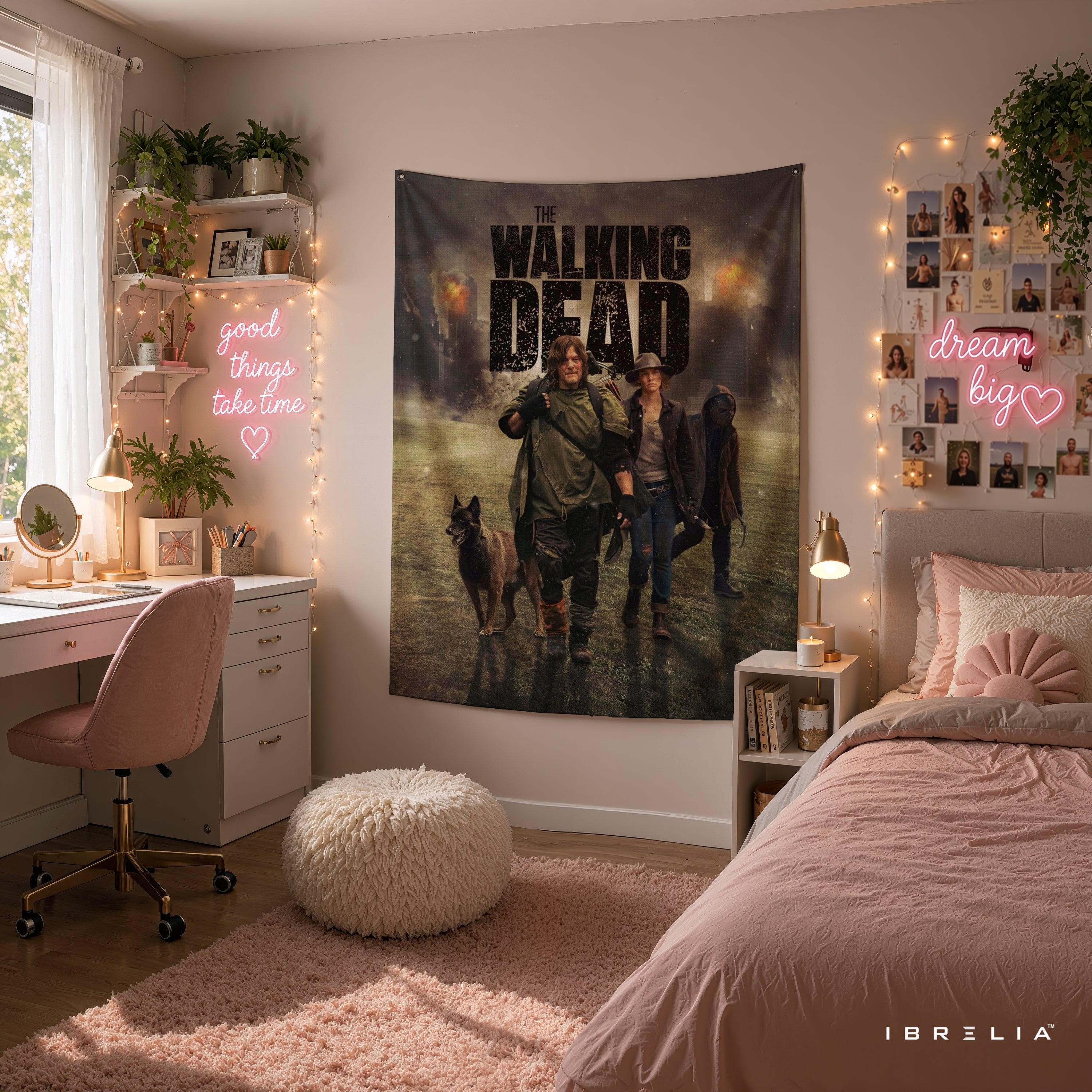 The Walking Dead Survivor Poster Wall Tapestry | Premium Heavyweight Jute Fabric Wall Hanging