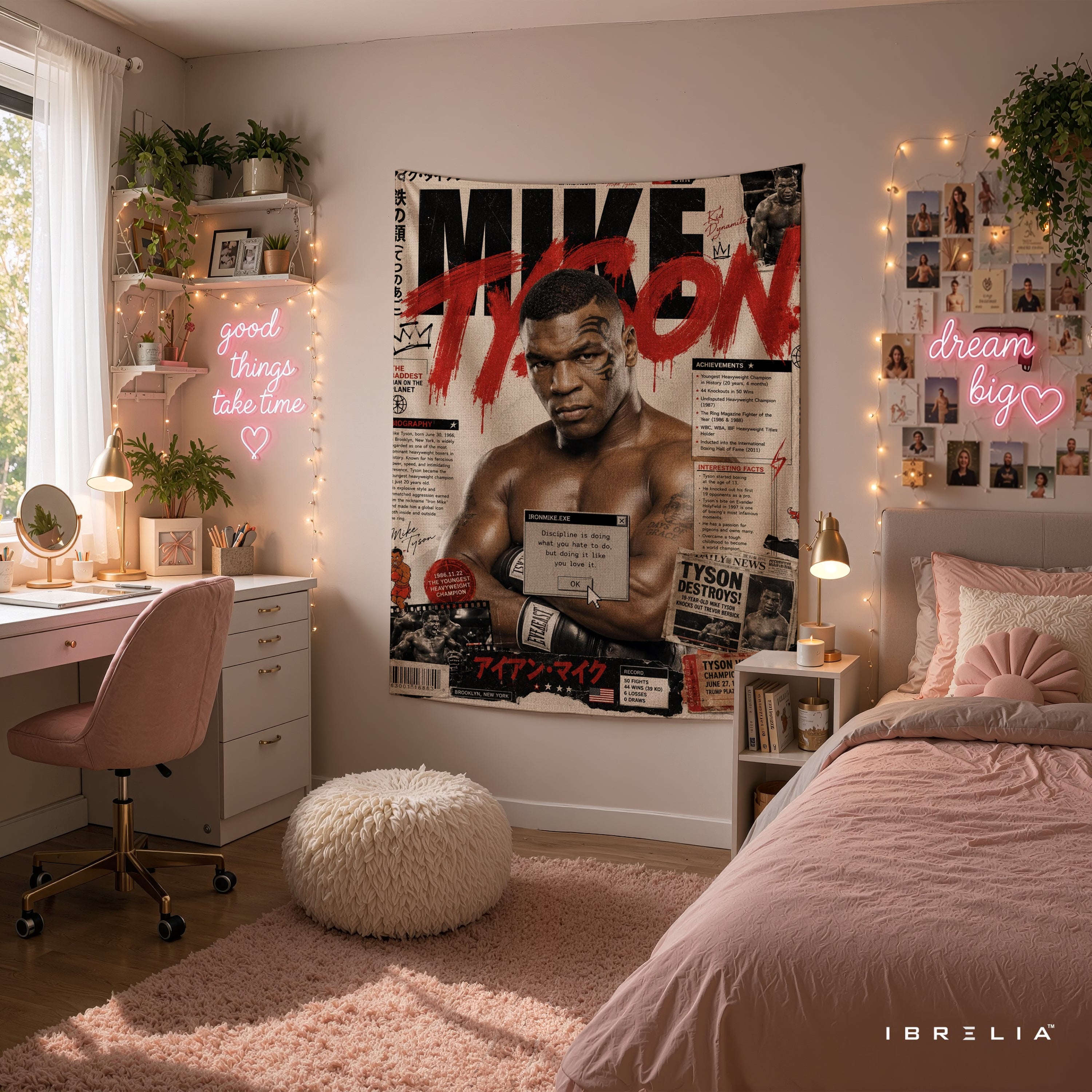 Mike Tyson Vintage Magazine Cover Wall Tapestry | Premium Heavyweight Jute Fabric Wall Hanging
