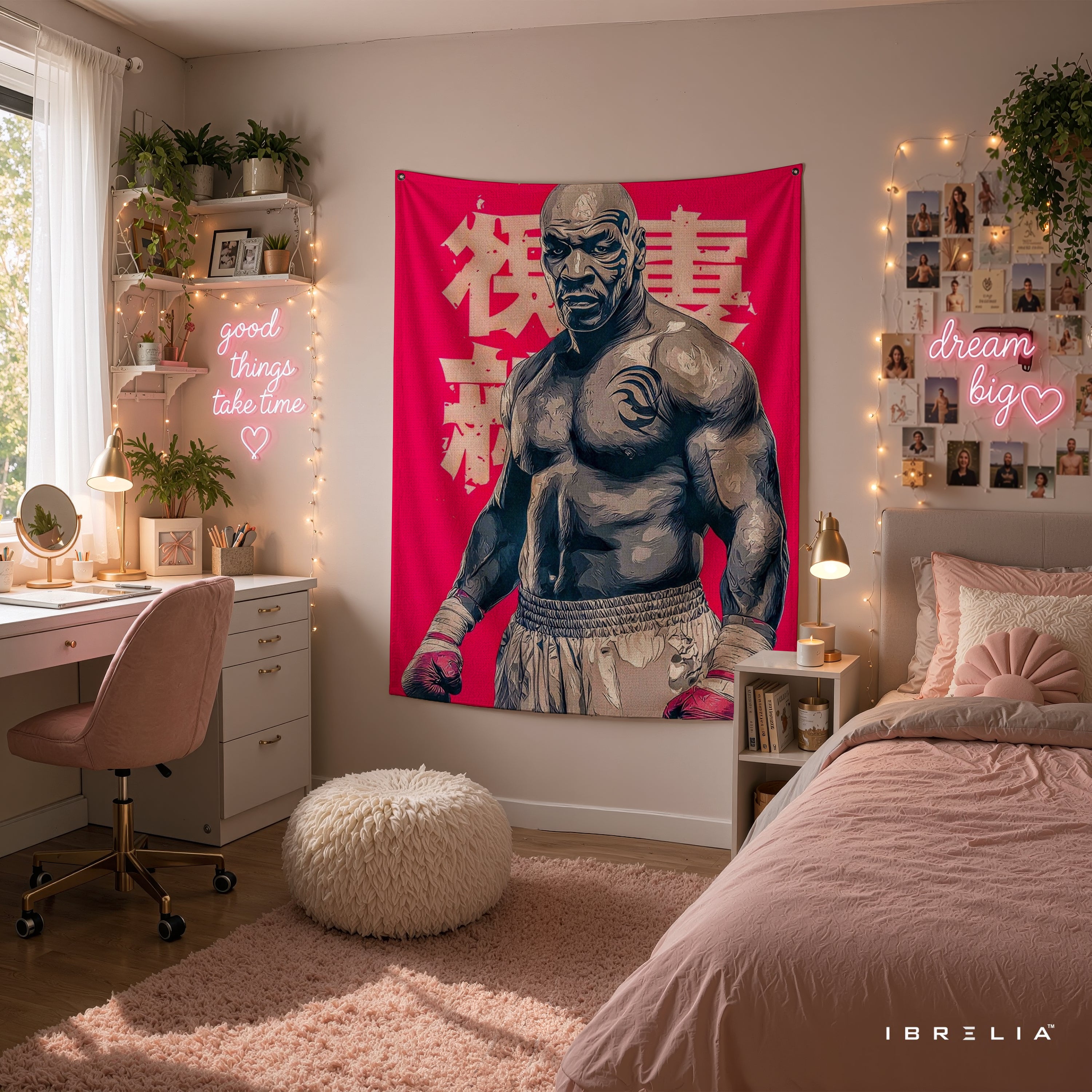 Mike Tyson Pop Art Wall Tapestry | Premium Heavyweight Jute Fabric Wall Hanging