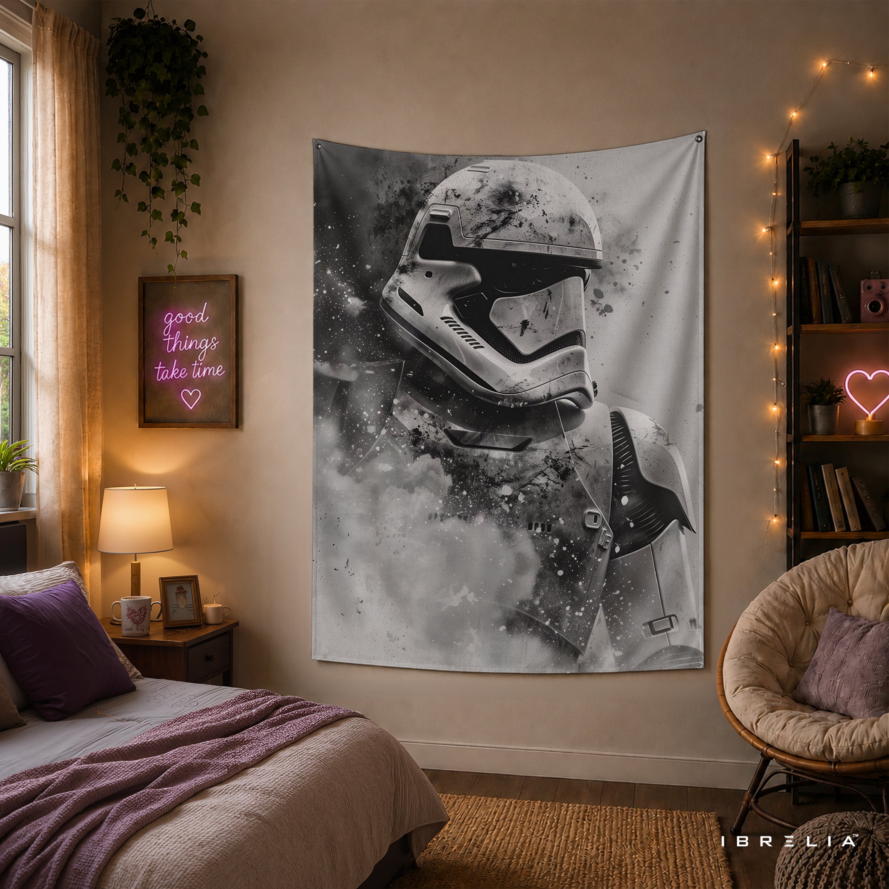 Stormtrooper Monochrome Wall Tapestry – Star Wars Sci-Fi Wall Hanging