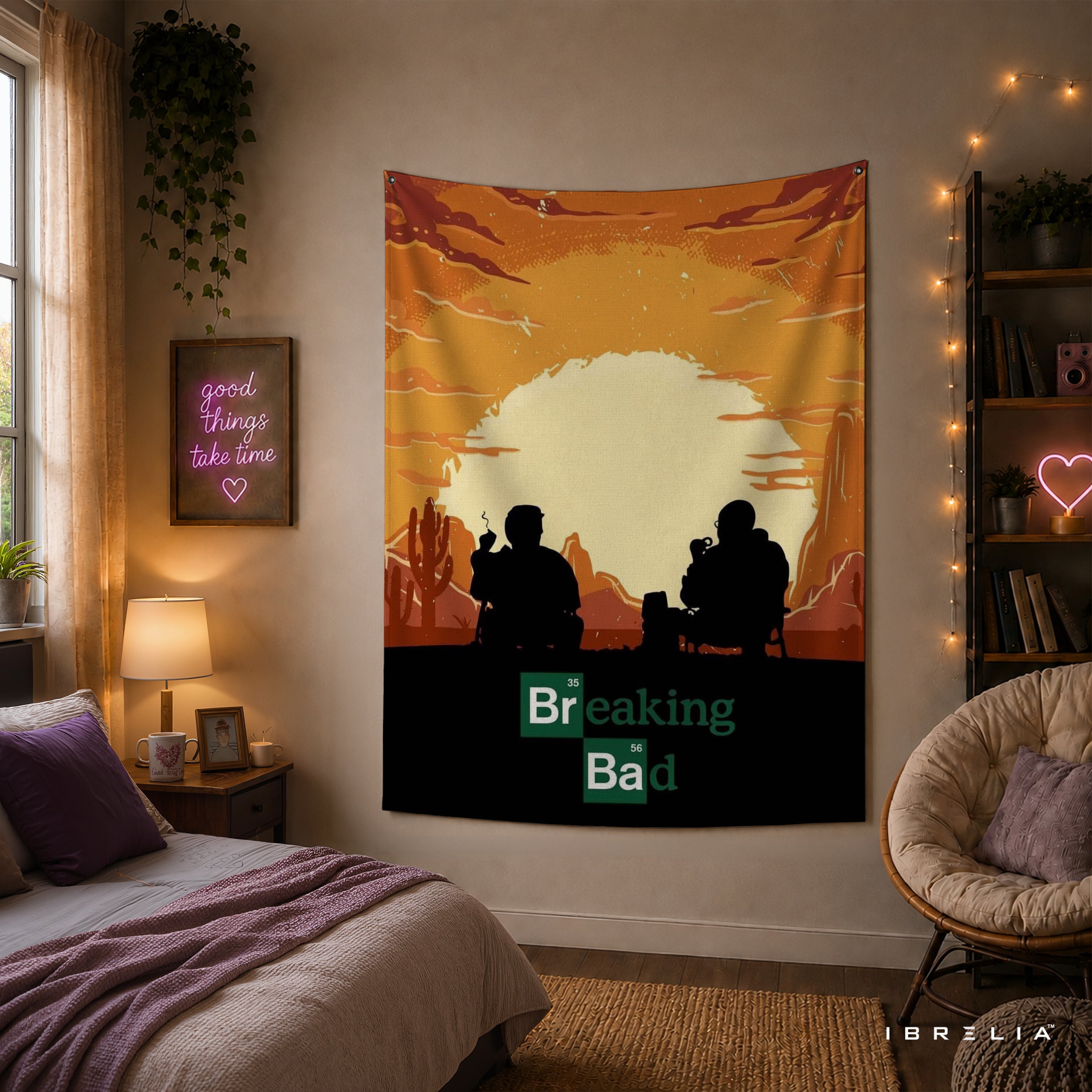 Breaking Bad Desert Sunset Wall Tapestry – Walter & Jesse Silhouette Decor