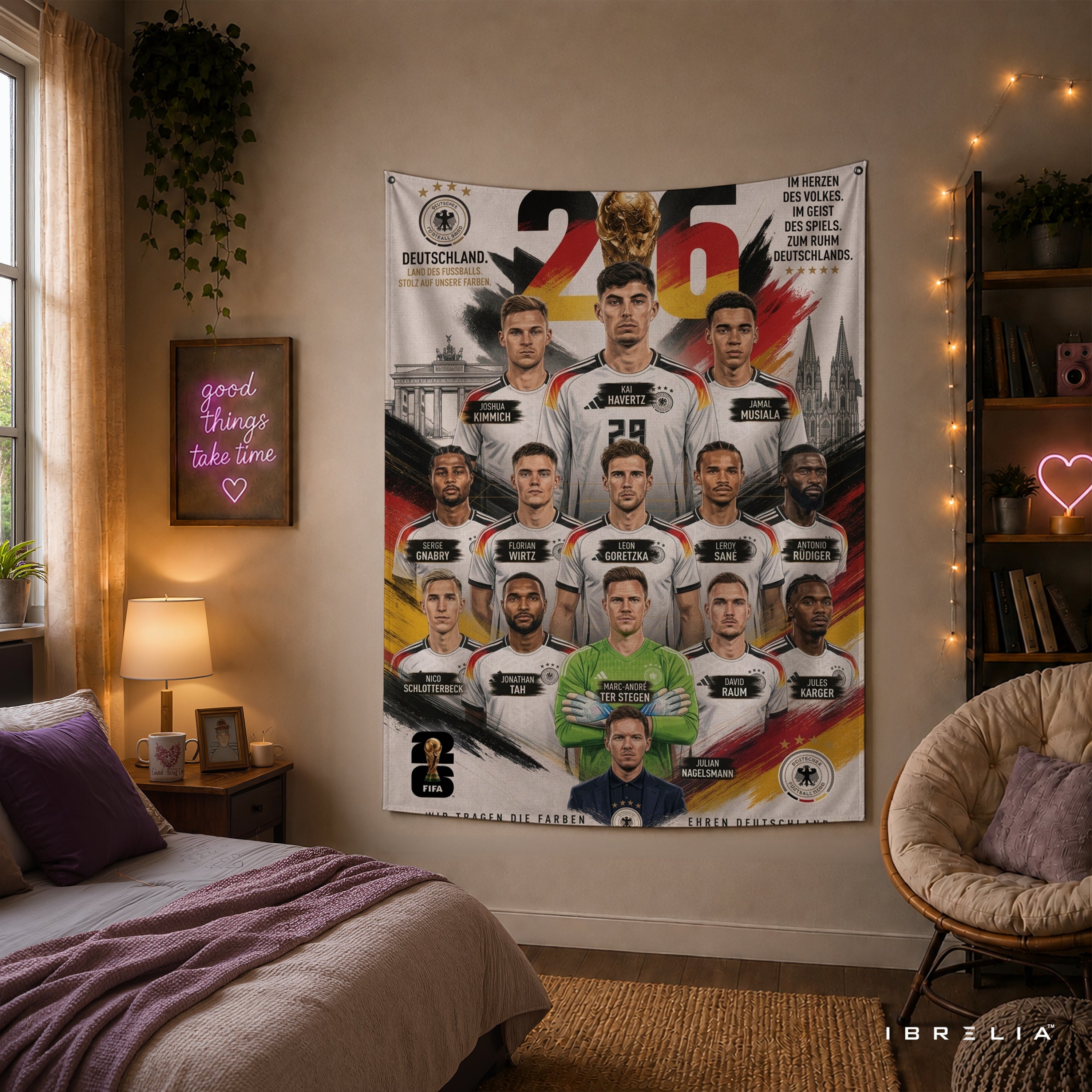 Germany National Football Team Champions Wall Tapestry | Premium Heavyweight Jute Fabric Wall Hanging