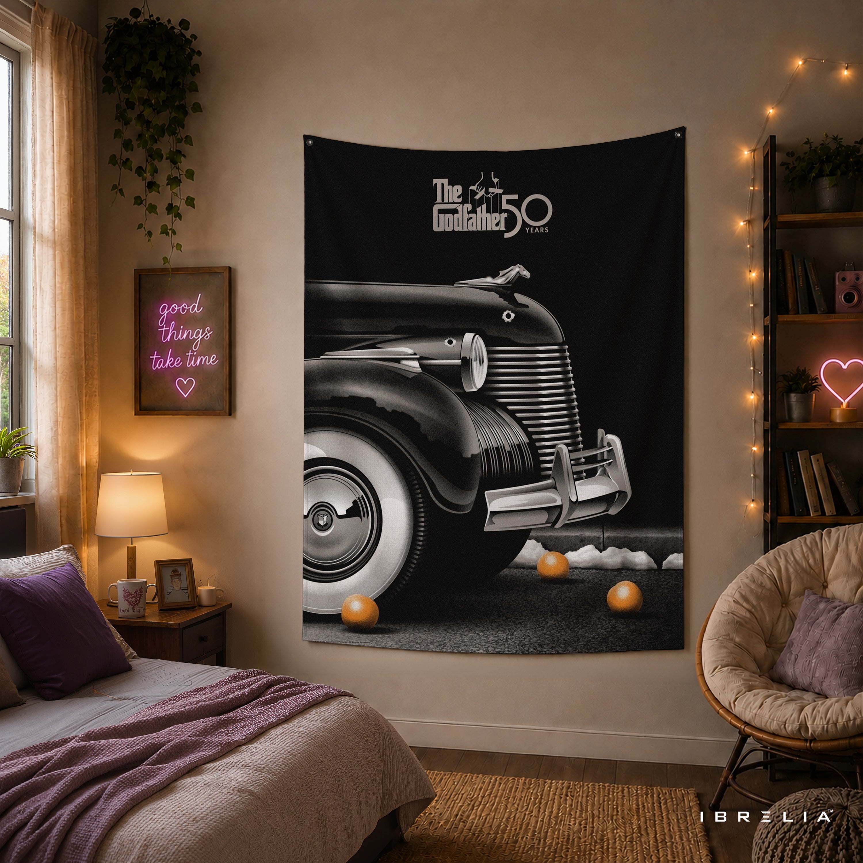 The Godfather 50th Anniversary Vintage Car Wall Tapestry – Premium Movie Wall Hanging & Home Decor in Pakistan