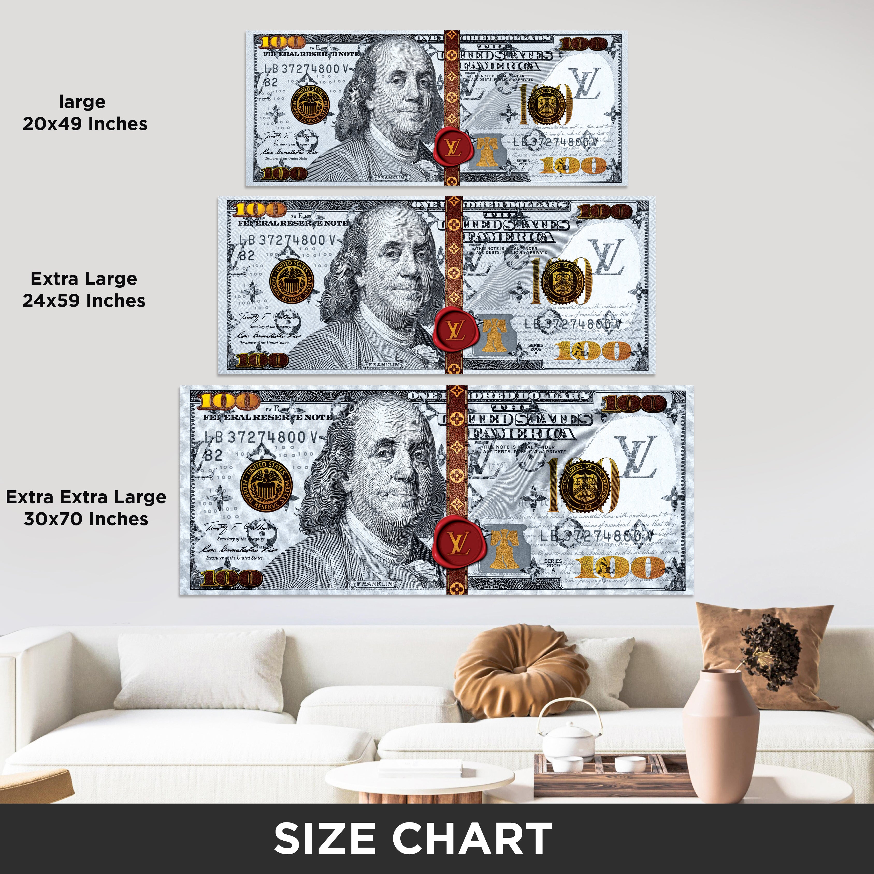 Ultra Wide Wall Art – Luxury Money Note LV Edition | IBRELIA™