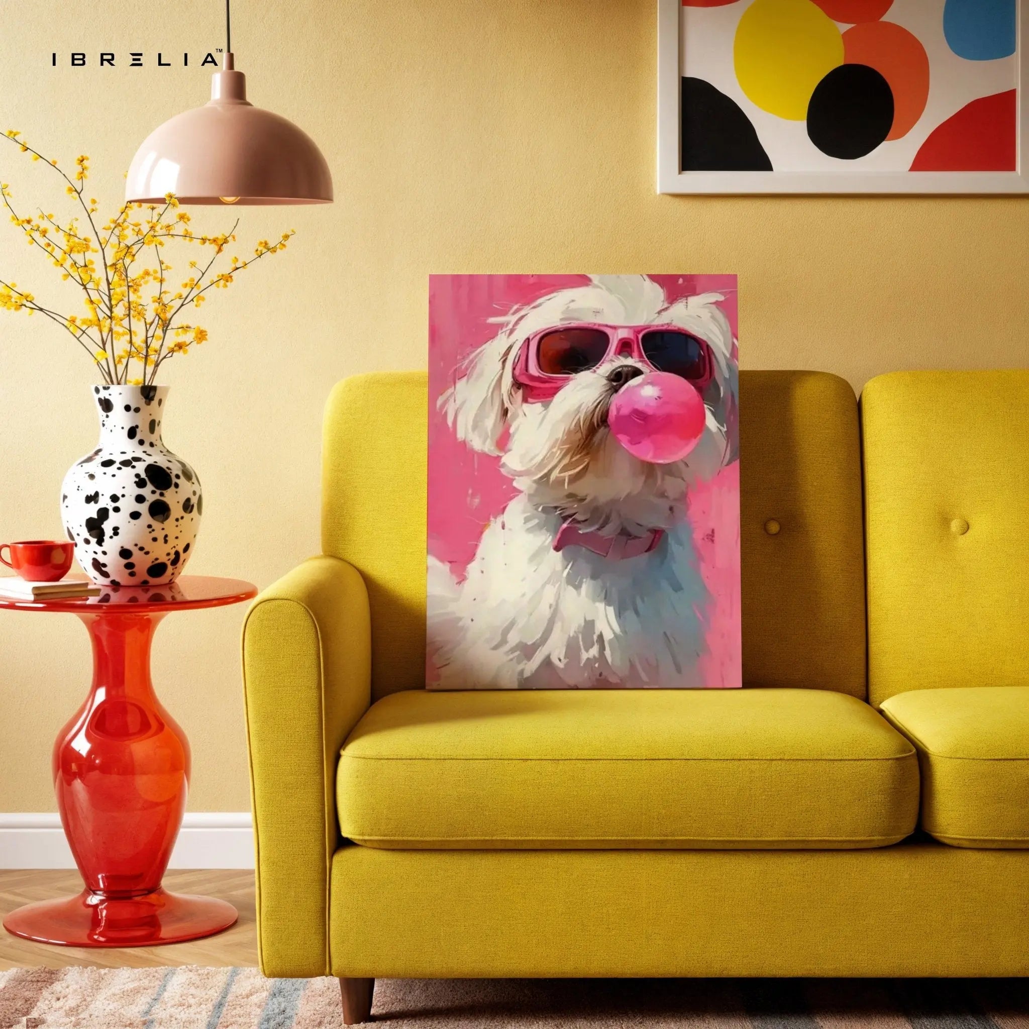 Bubblegum Pup Wall Frame | 4K Ultra Wrap Frame Wall Art in Pakistan | IBRELIA™ - IBRELIA