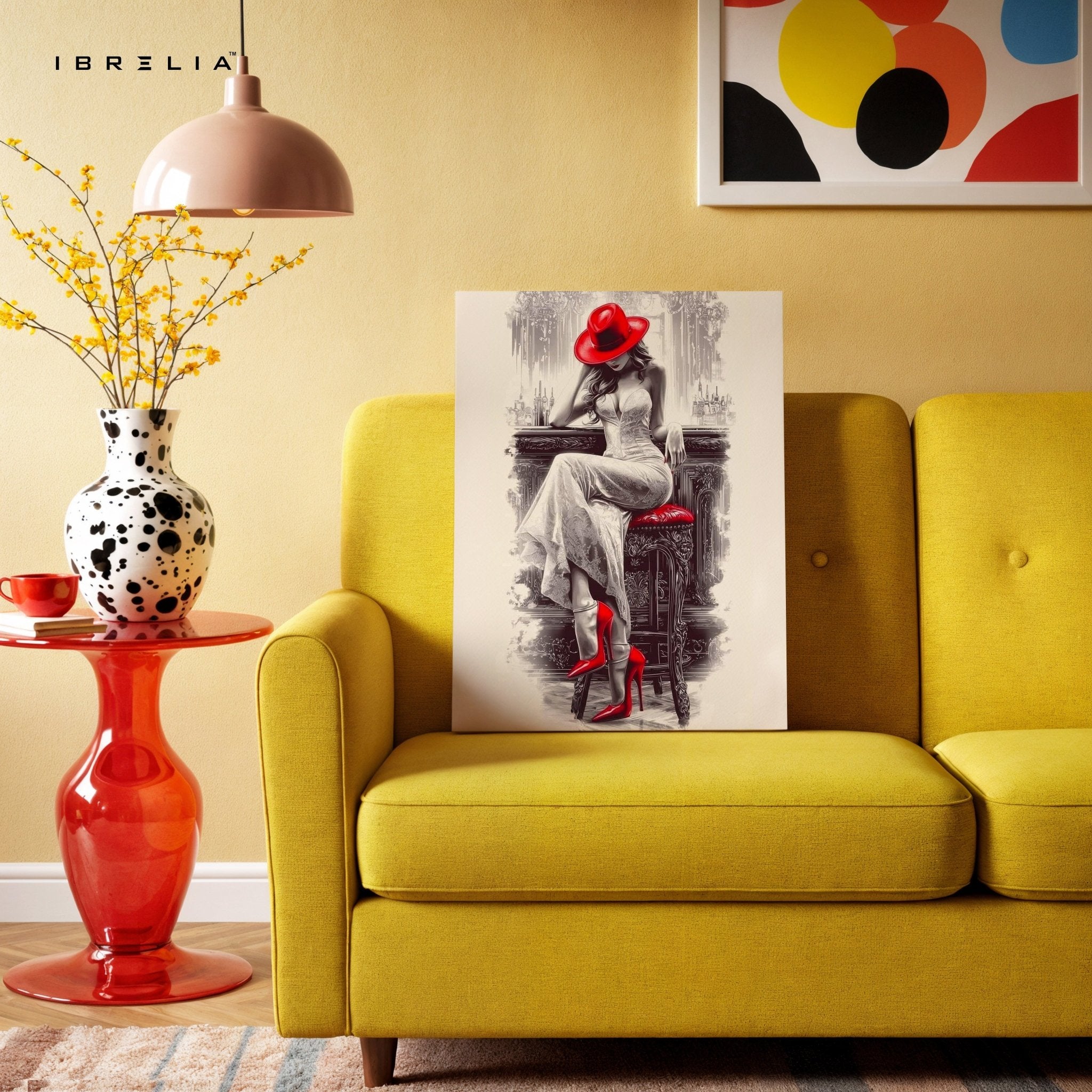 Lady in Red Wall Frame | 4K Ultra Wrap Frame Wall Art in Pakistan | IBRELIA™ - IBRELIA