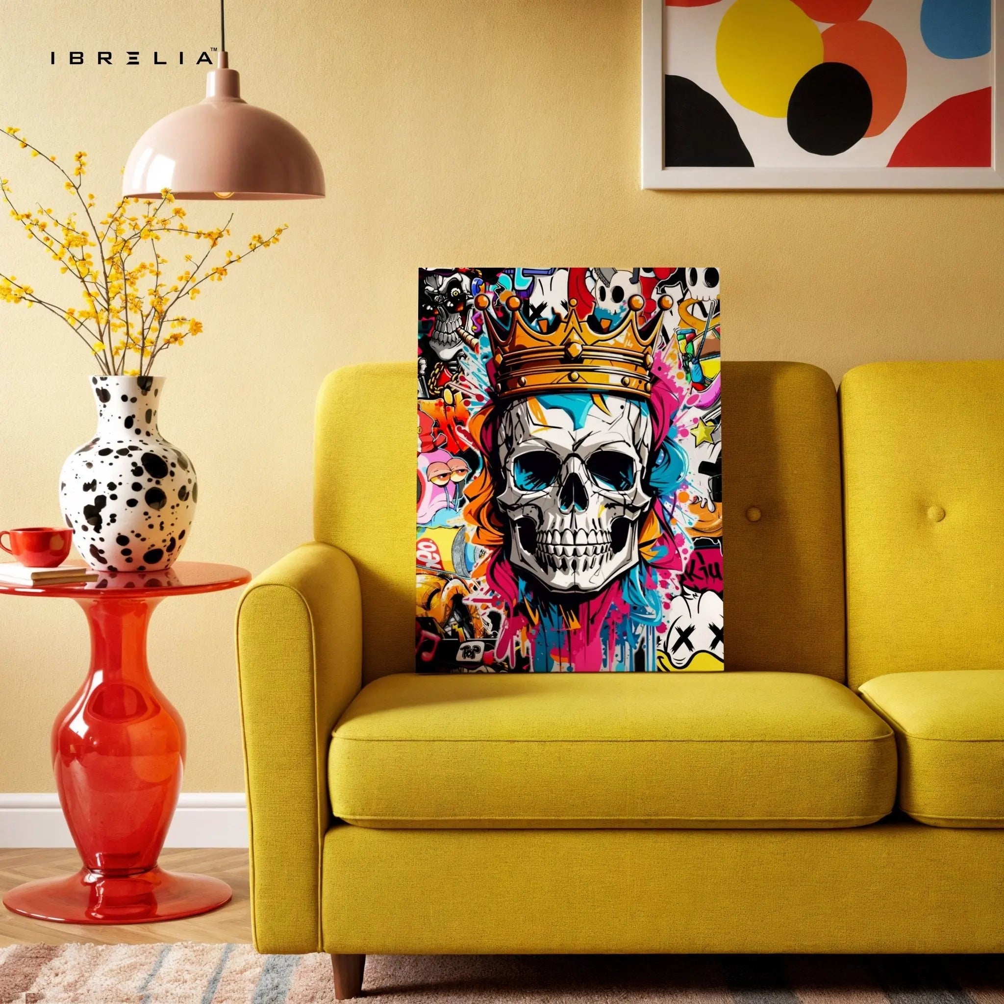 Crowned Skull Graffiti Wall Frame | 4K Ultra Wrap Frame Wall Art in Pakistan | IBRELIA™ - IBRELIA