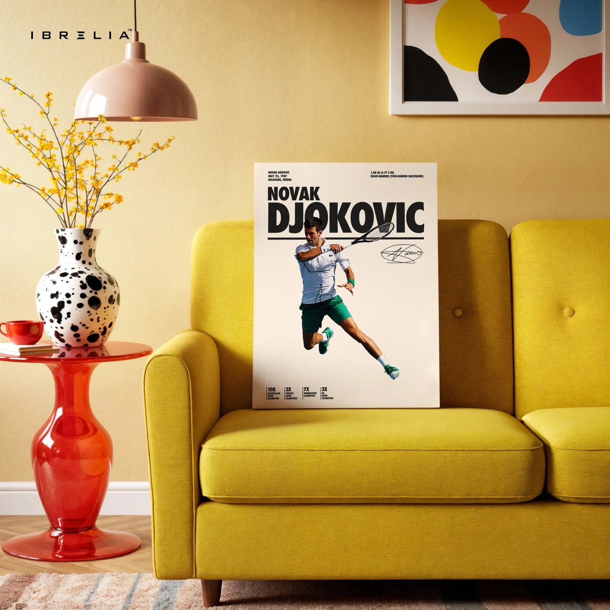 Novak Djokovic Grand Slam Champion – 4K Ultra Wrap Frame Wall Art in Pakistan | IBRELIA™ - IBRELIA