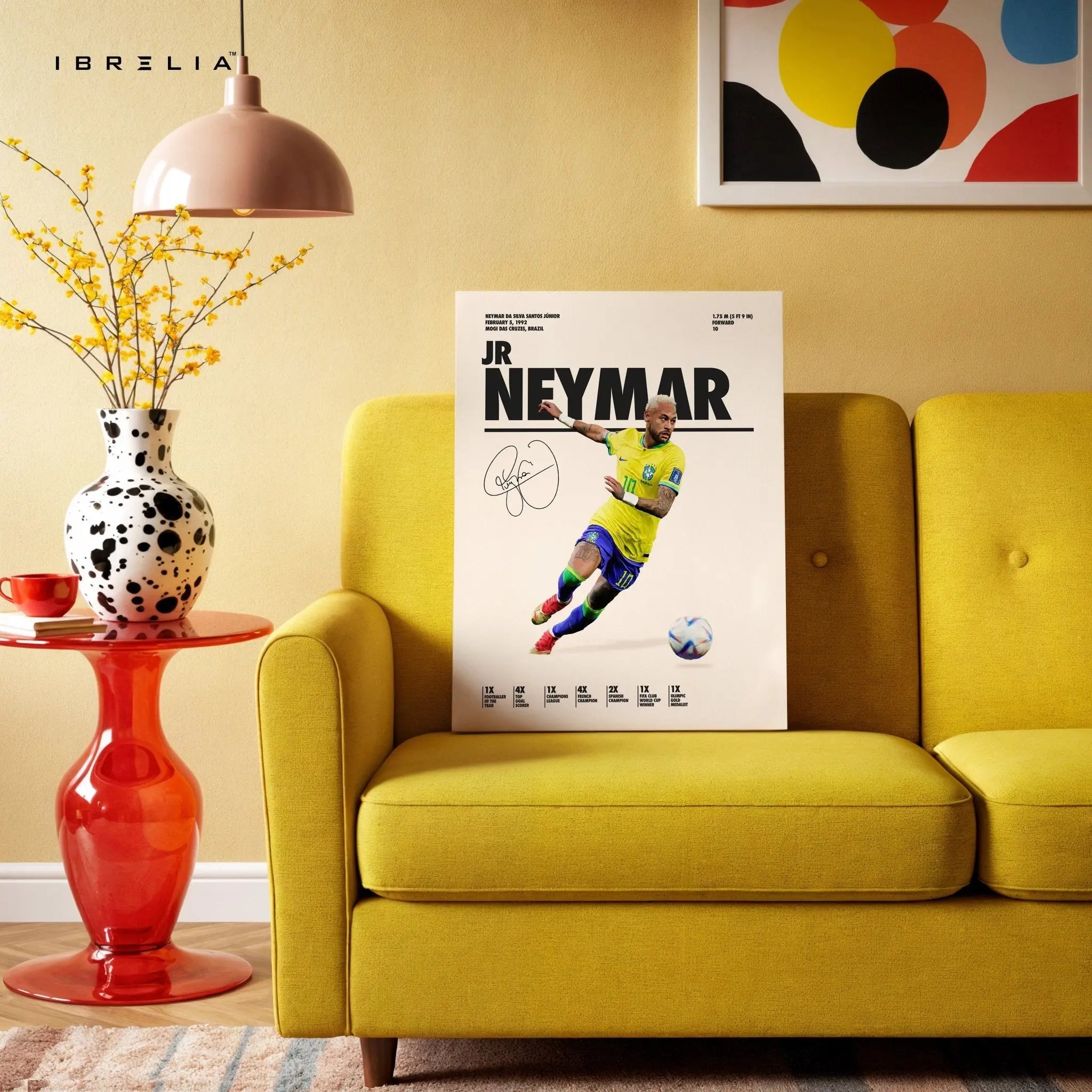 Neymar Jr Brazil Kick Pose – 4K Ultra Wrap Frame Wall Art in Pakistan | IBRELIA™ - IBRELIA
