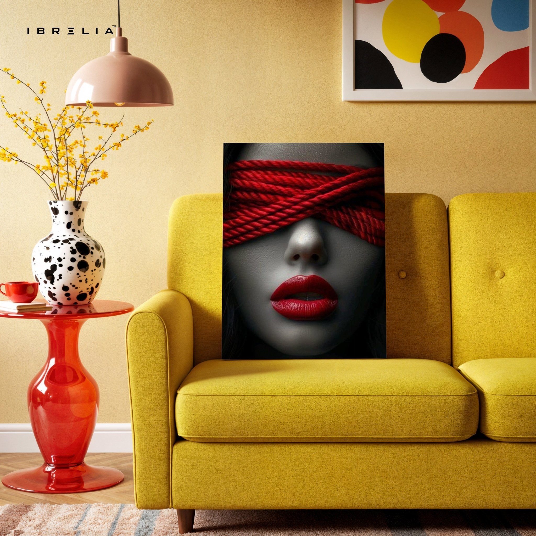 Red Blindfold Wall Frame | 4K Ultra Wrap Frame Wall Art in Pakistan | IBRELIA™ - IBRELIA