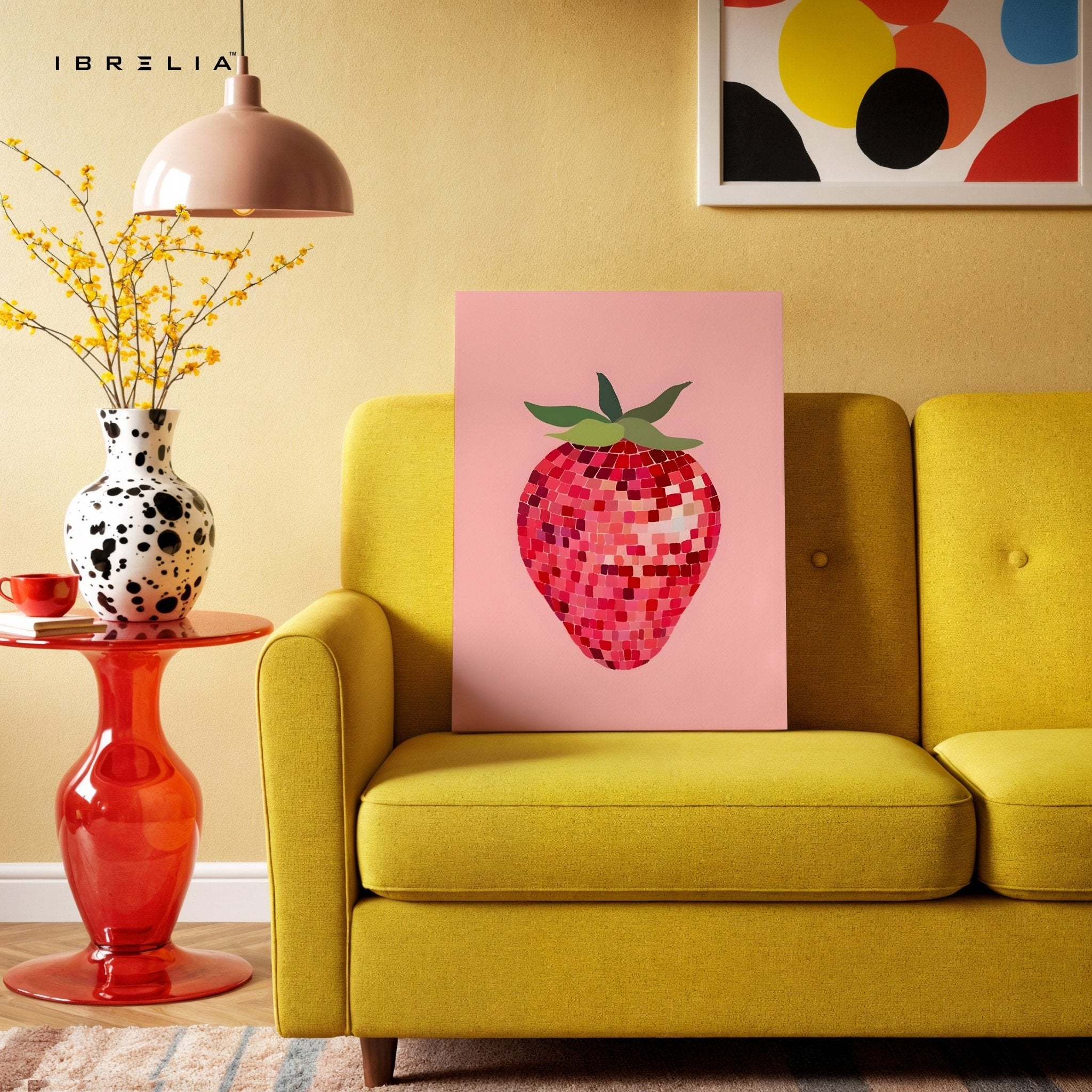Pixel Strawberry Wall Frame | 4K Ultra Wrap Frame Wall Art in Pakistan | IBRELIA™ - IBRELIA