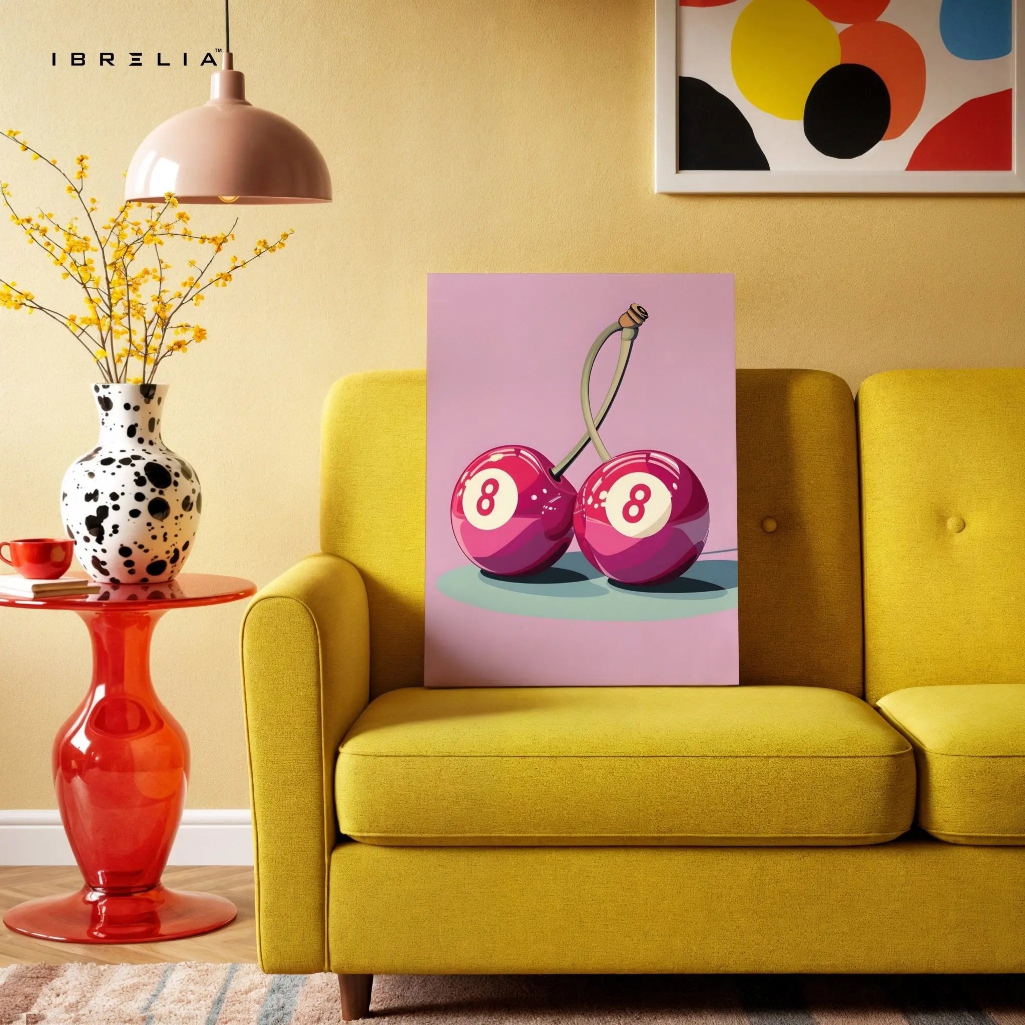 Cherry 8 Ball Wall Frame | 4K Ultra Wrap Frame Wall Art in Pakistan | IBRELIA™ - IBRELIA