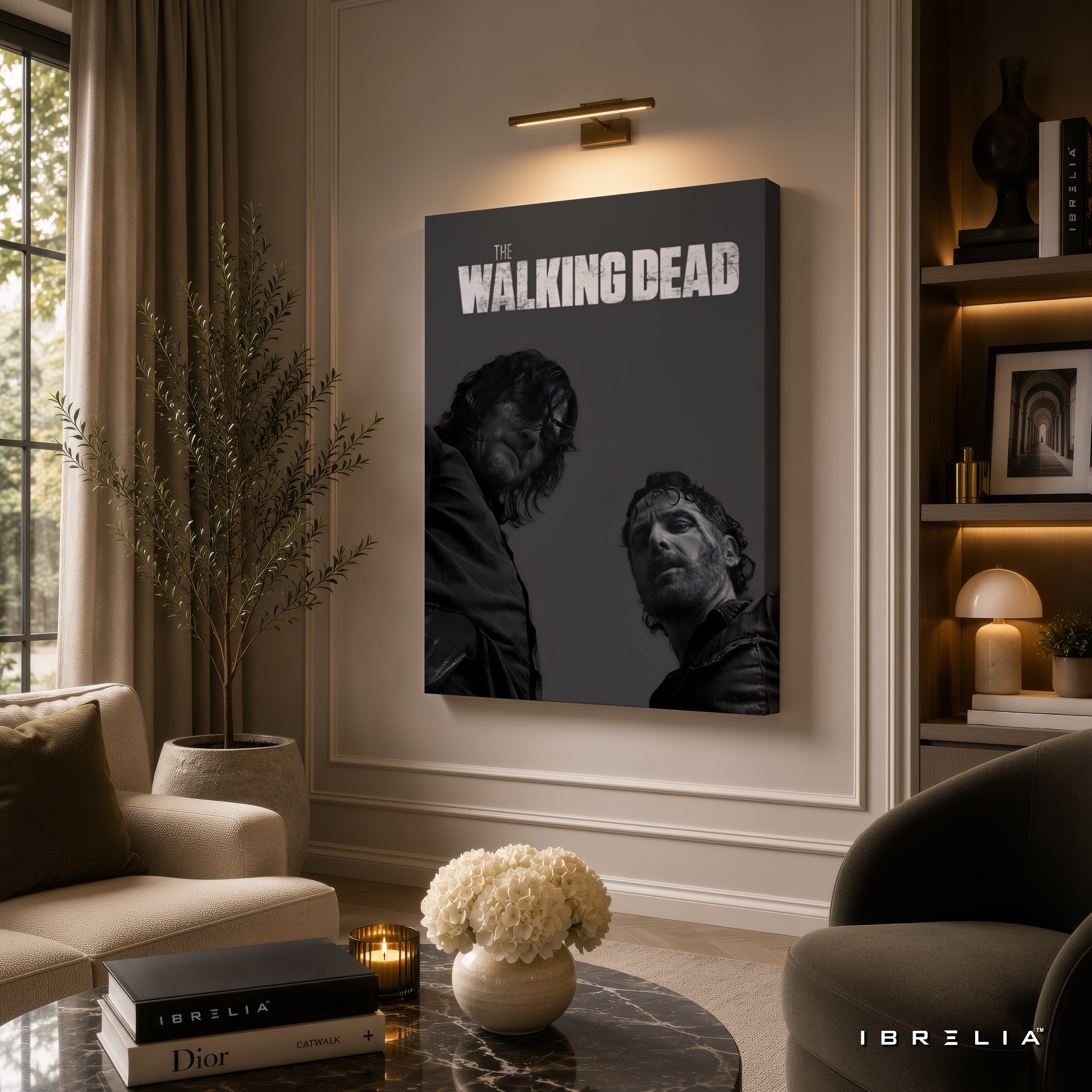 Rick Grimes & Daryl Dixon Premium Wall Art – The Walking Dead 4K Wrapped MDF Frame | IBRELIA™