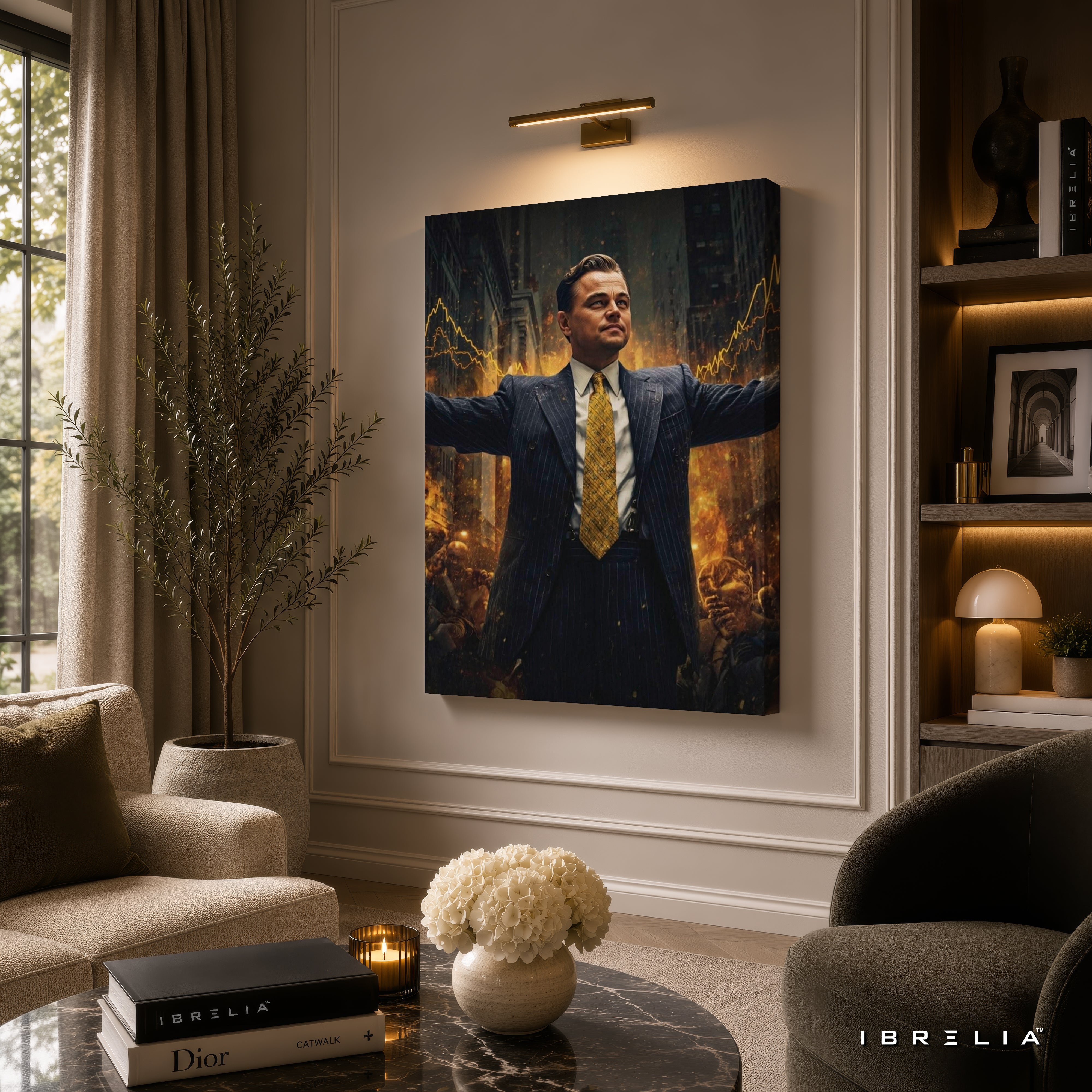 The Wolf of Wall Street Jordan Belfort Premium Canvas Wall Art – Luxury Business Movie Decor | IBRELIA™