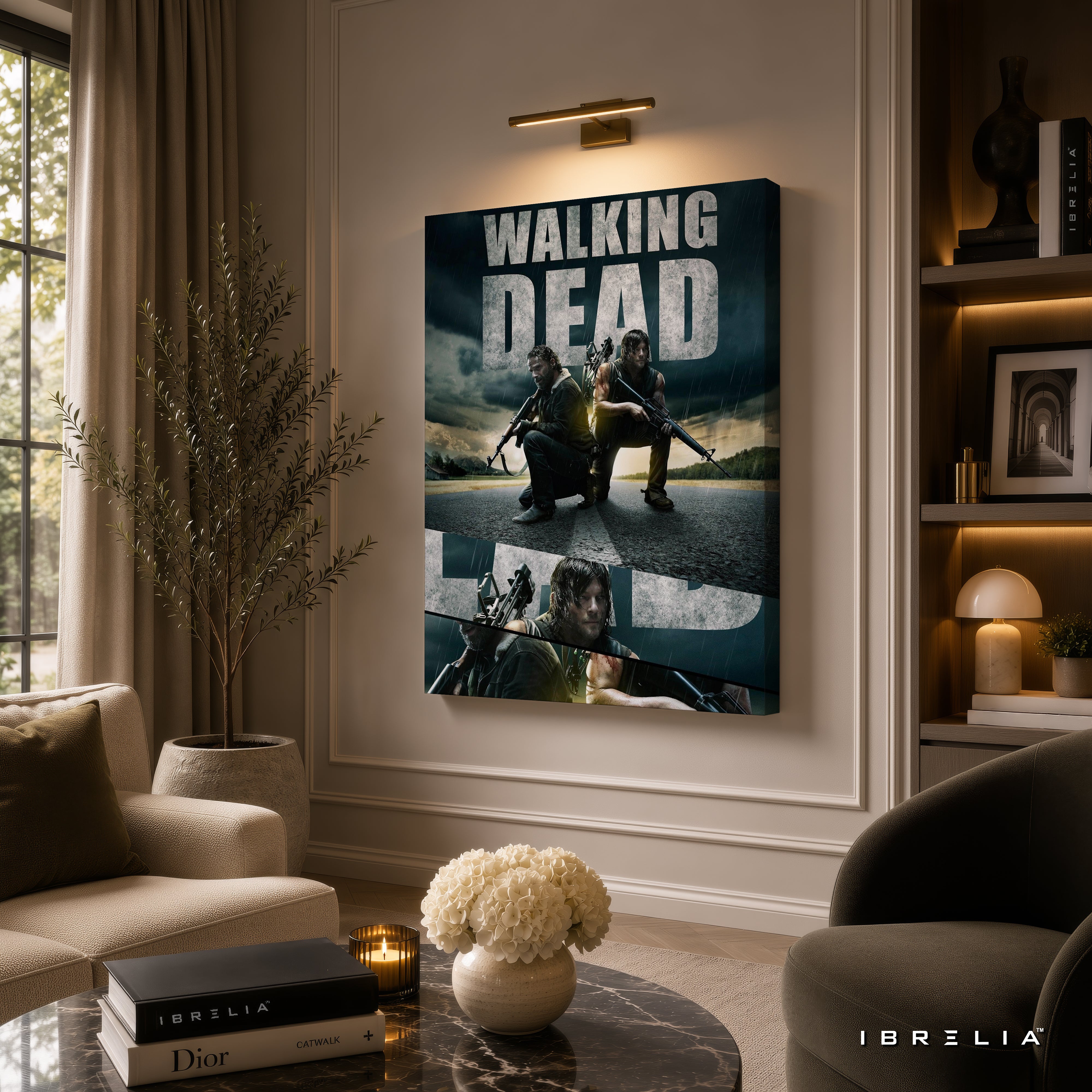 Rick Grimes & Daryl Dixon Premium Wall Art – The Walking Dead 4K Wrapped MDF Frame | IBRELIA™